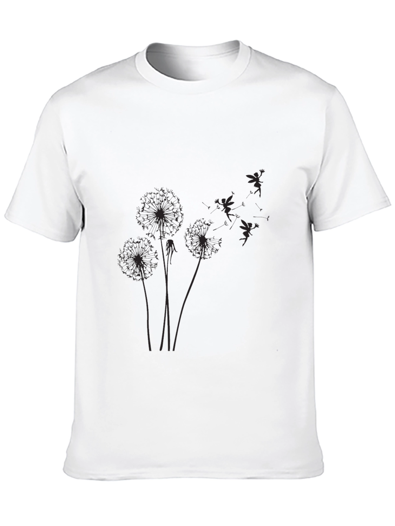 Dandelion Fairy Graphic Black T-Shirt