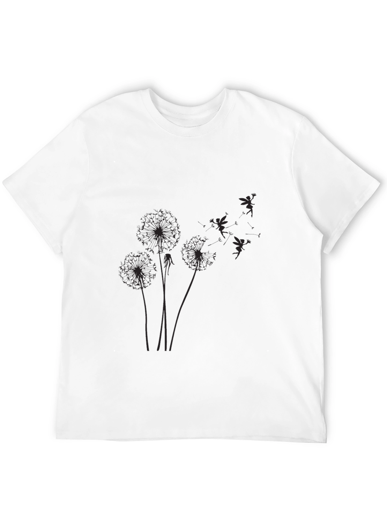 Dandelion Fairy Graphic Black T-Shirt