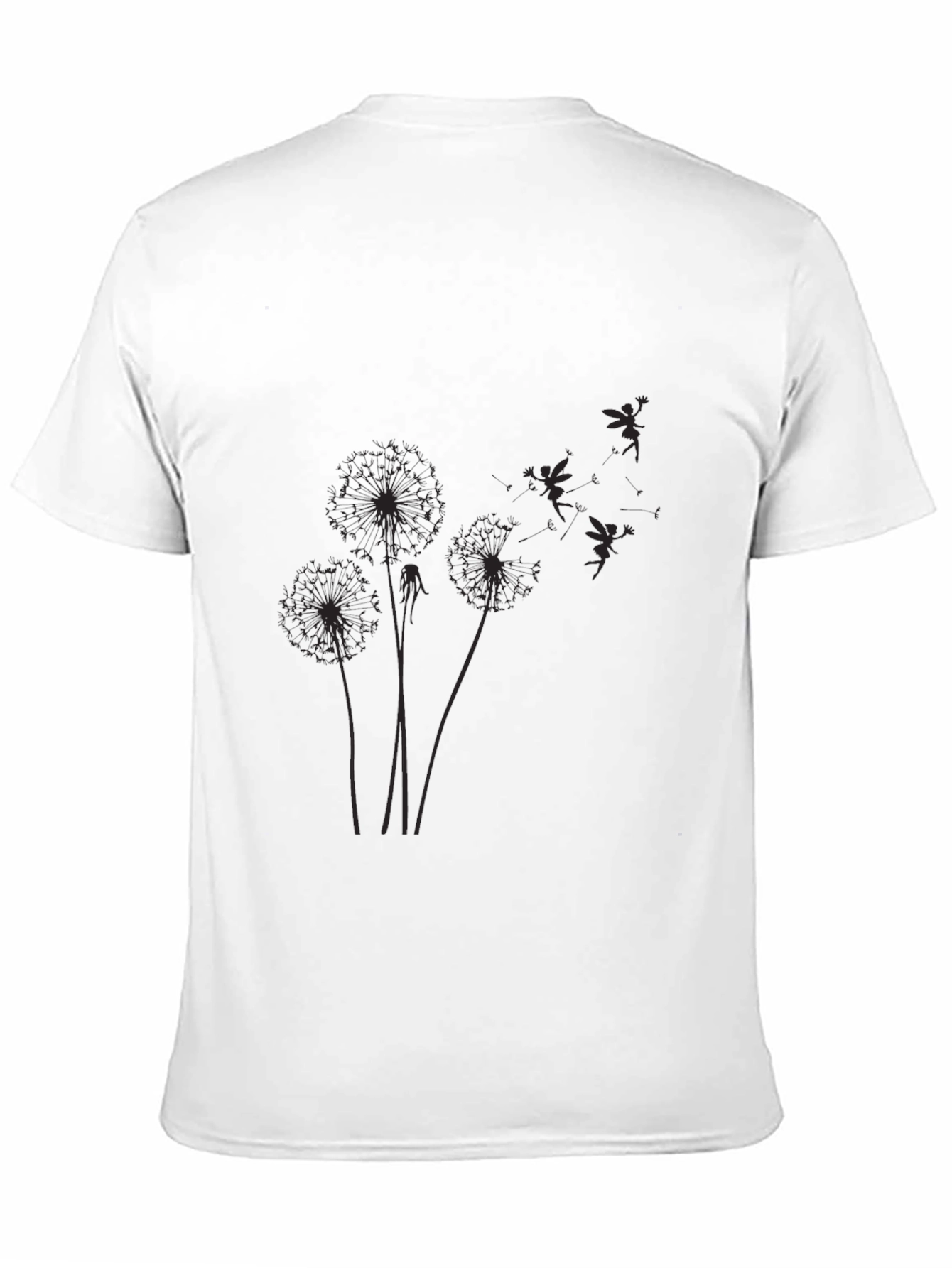 Dandelion Fairy Graphic Black T-Shirt