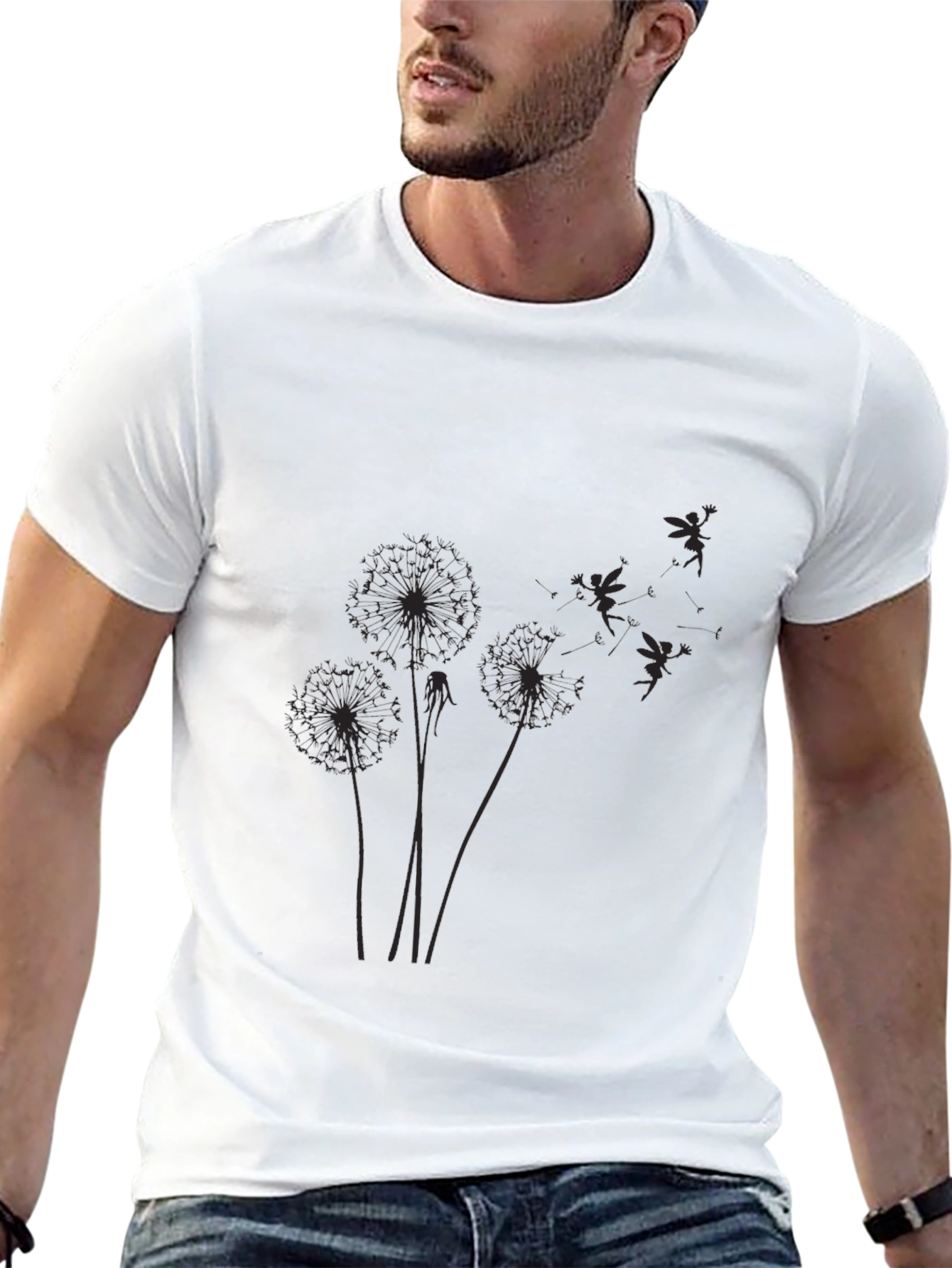 Dandelion Fairy Graphic Black T-Shirt