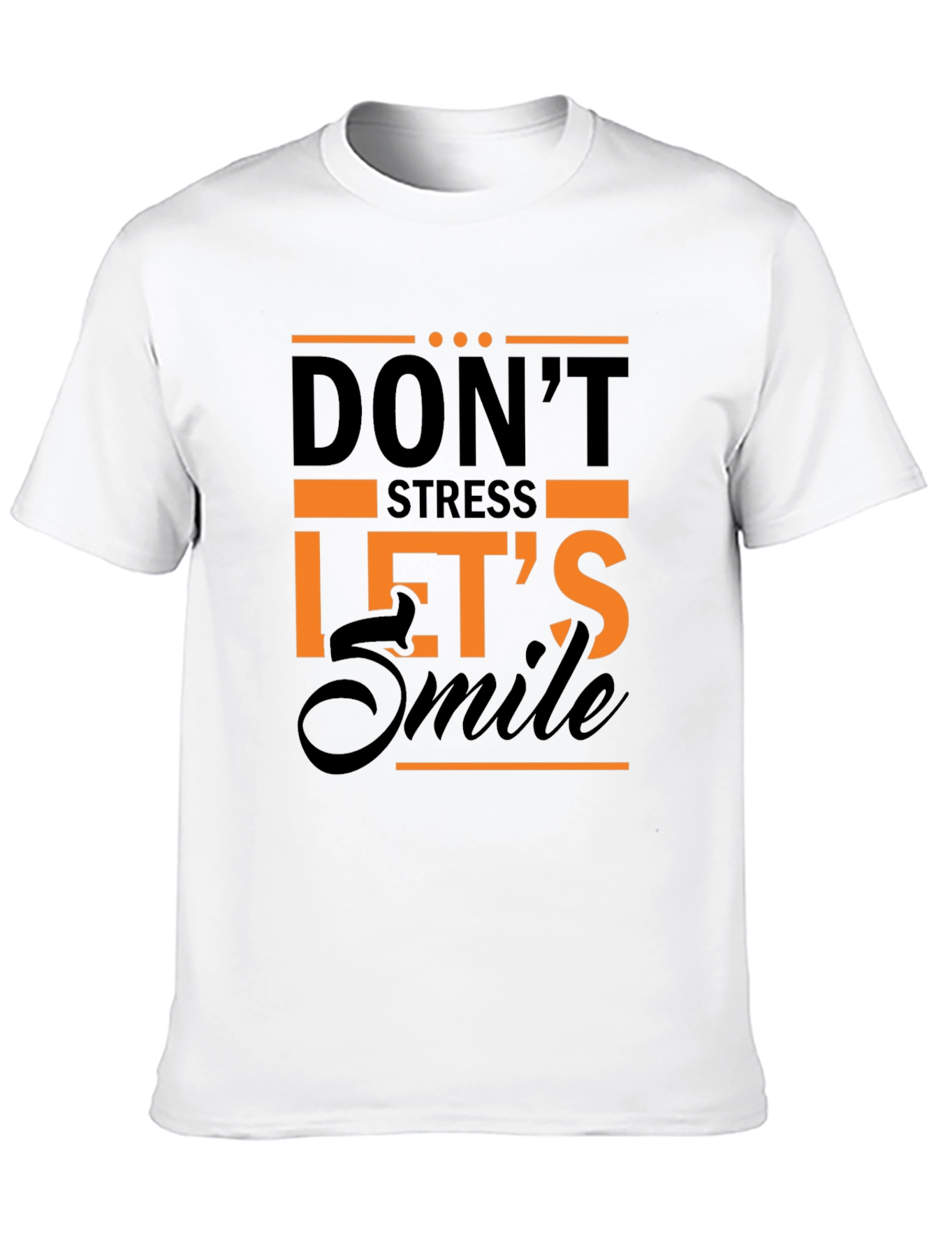 Dont Stress Lets Smile Graphic Tee - Black