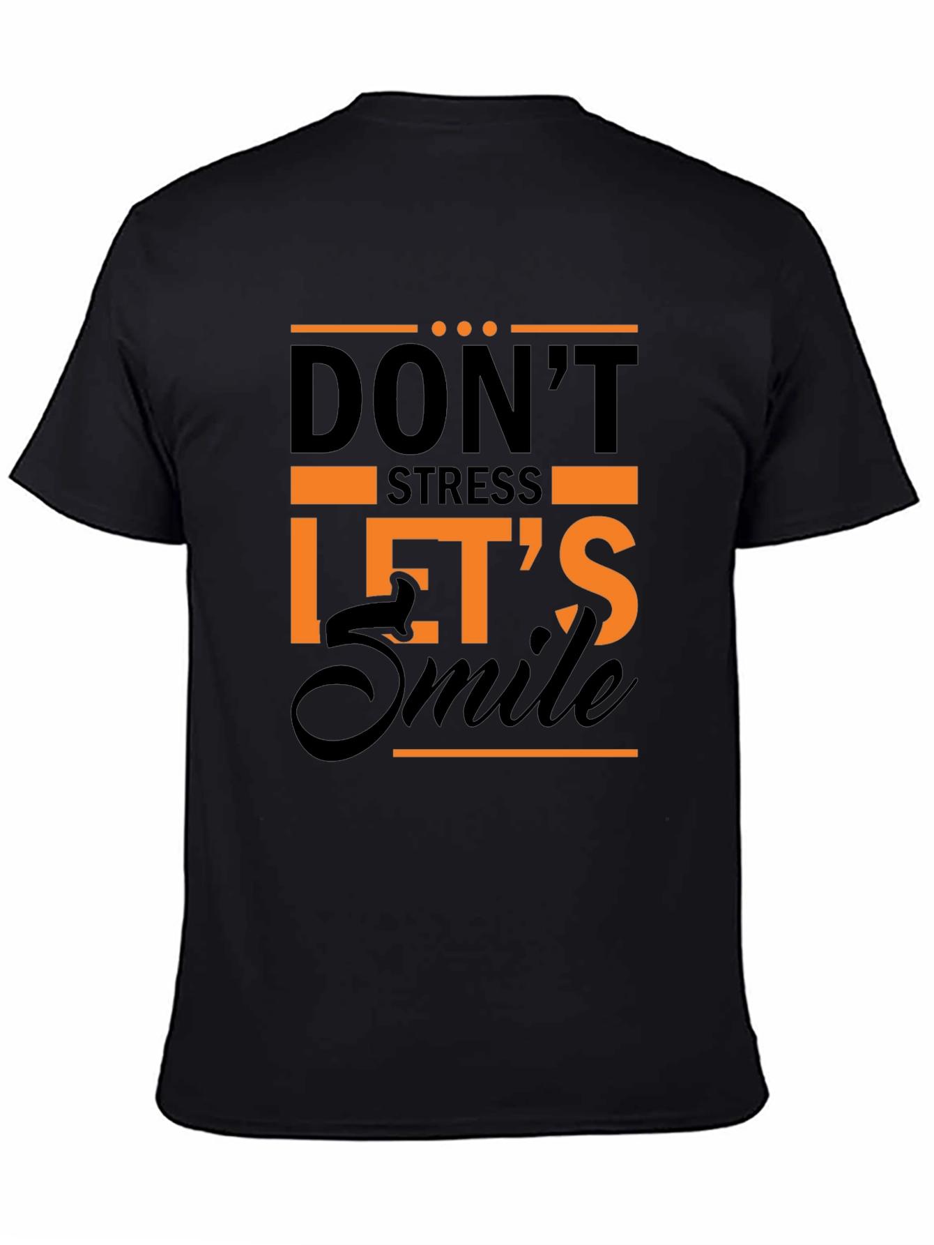 Dont Stress Lets Smile Graphic Tee - Black