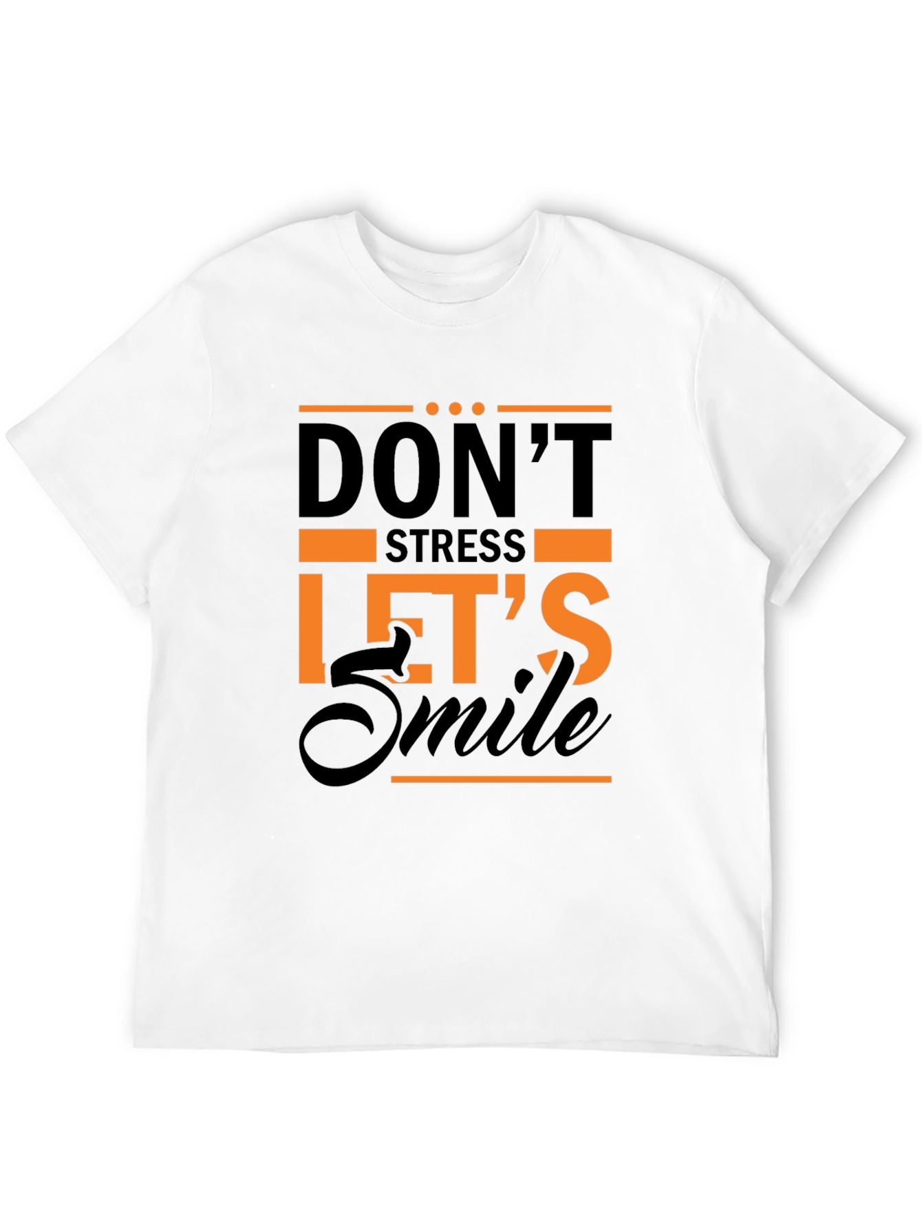 Dont Stress Lets Smile Graphic Tee - Black