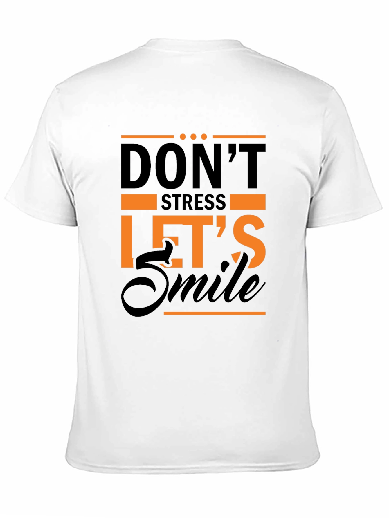 Dont Stress Lets Smile Graphic Tee - Black