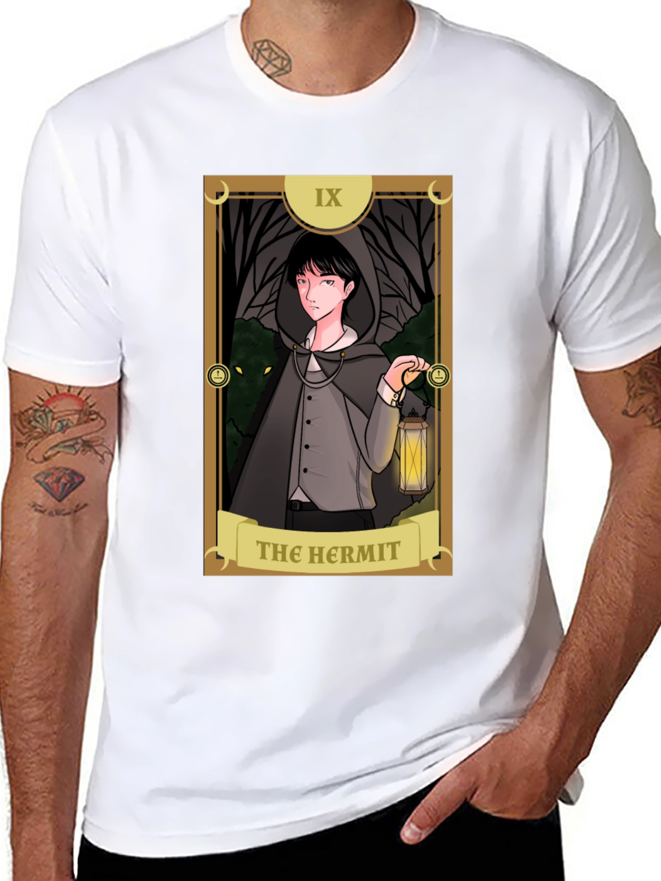 The Hermit Tarot Card Graphic T-Shirt