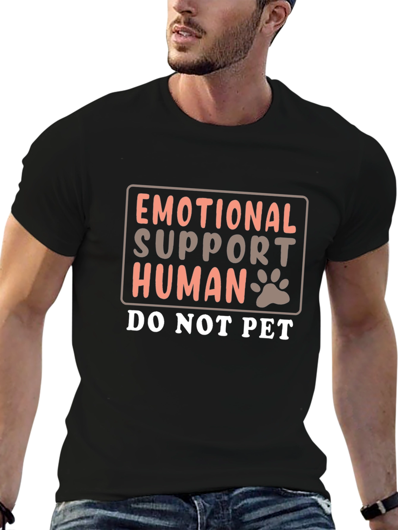 Emotional Support Human T-Shirt Funny Graphic Tee