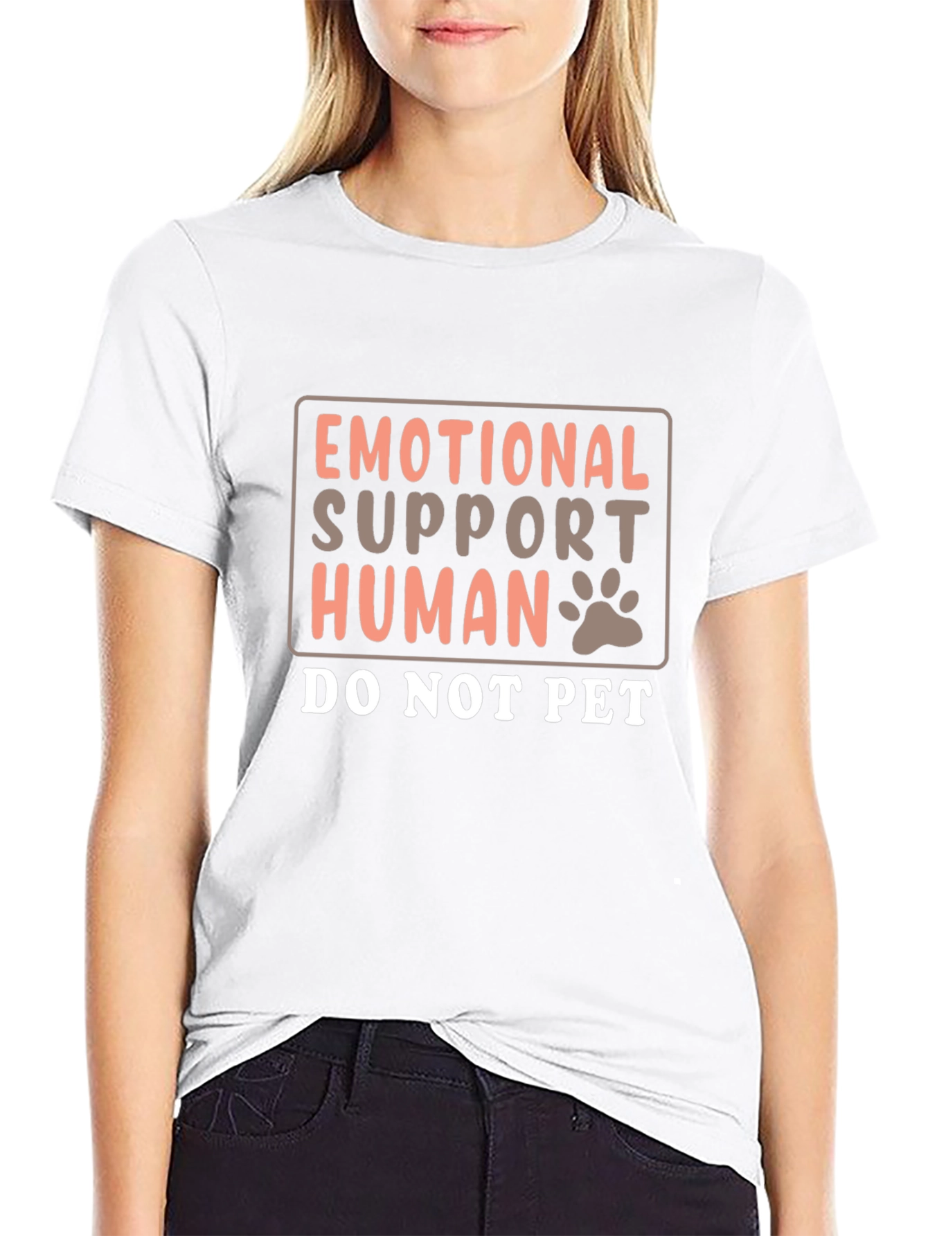 Emotional Support Human T-Shirt Funny Graphic Tee