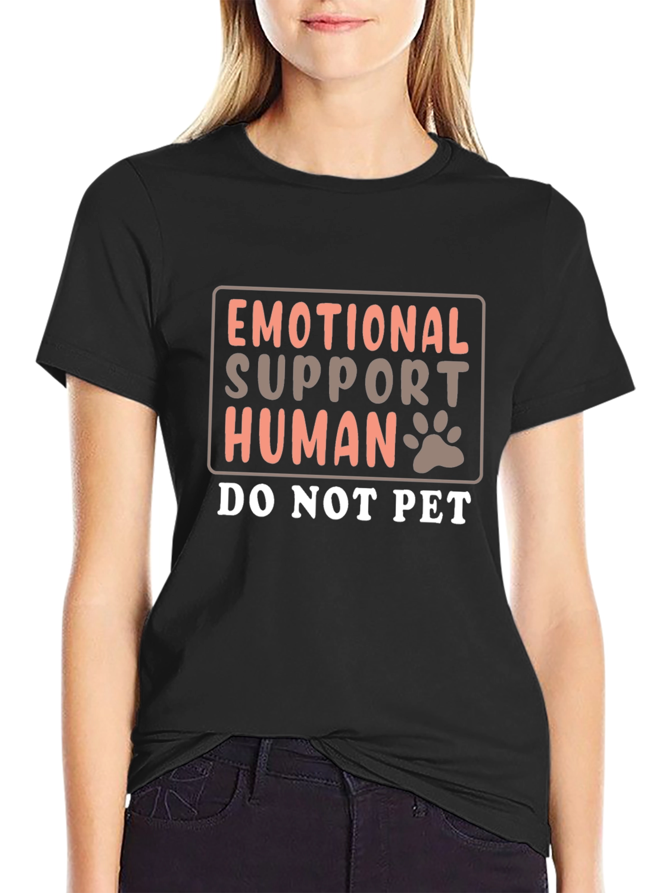 Emotional Support Human T-Shirt Funny Graphic Tee