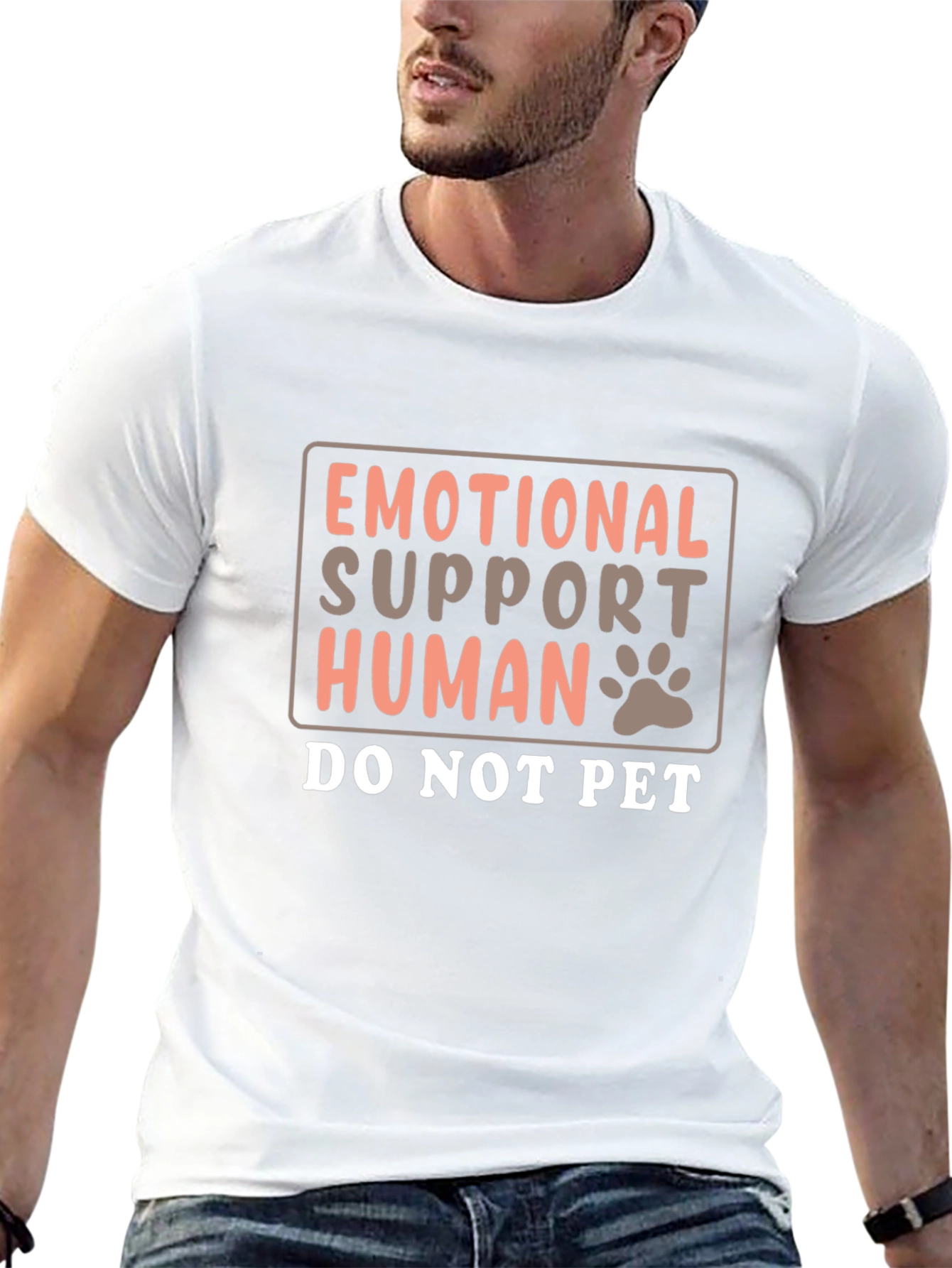 Emotional Support Human T-Shirt Funny Graphic Tee
