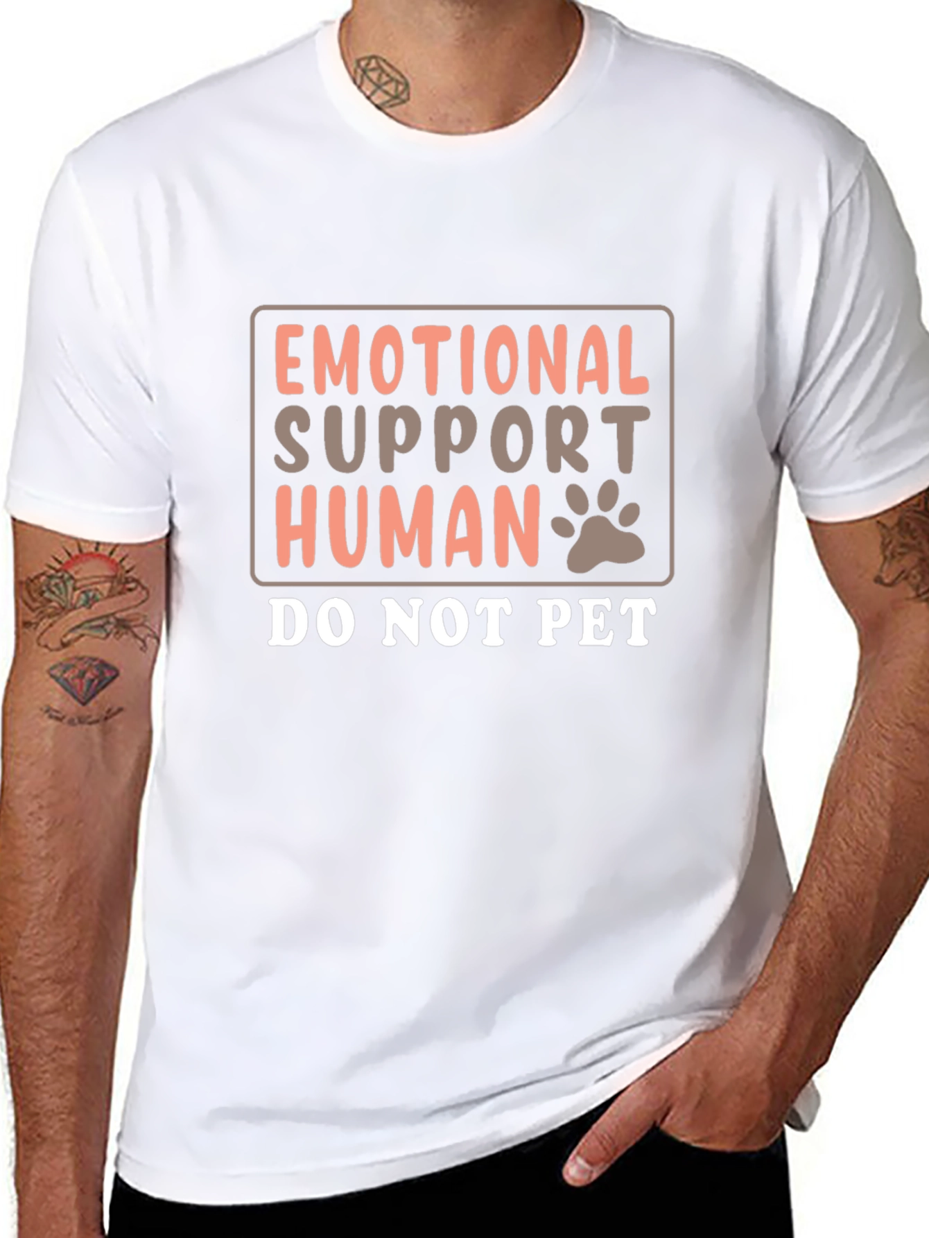 Emotional Support Human T-Shirt Funny Graphic Tee