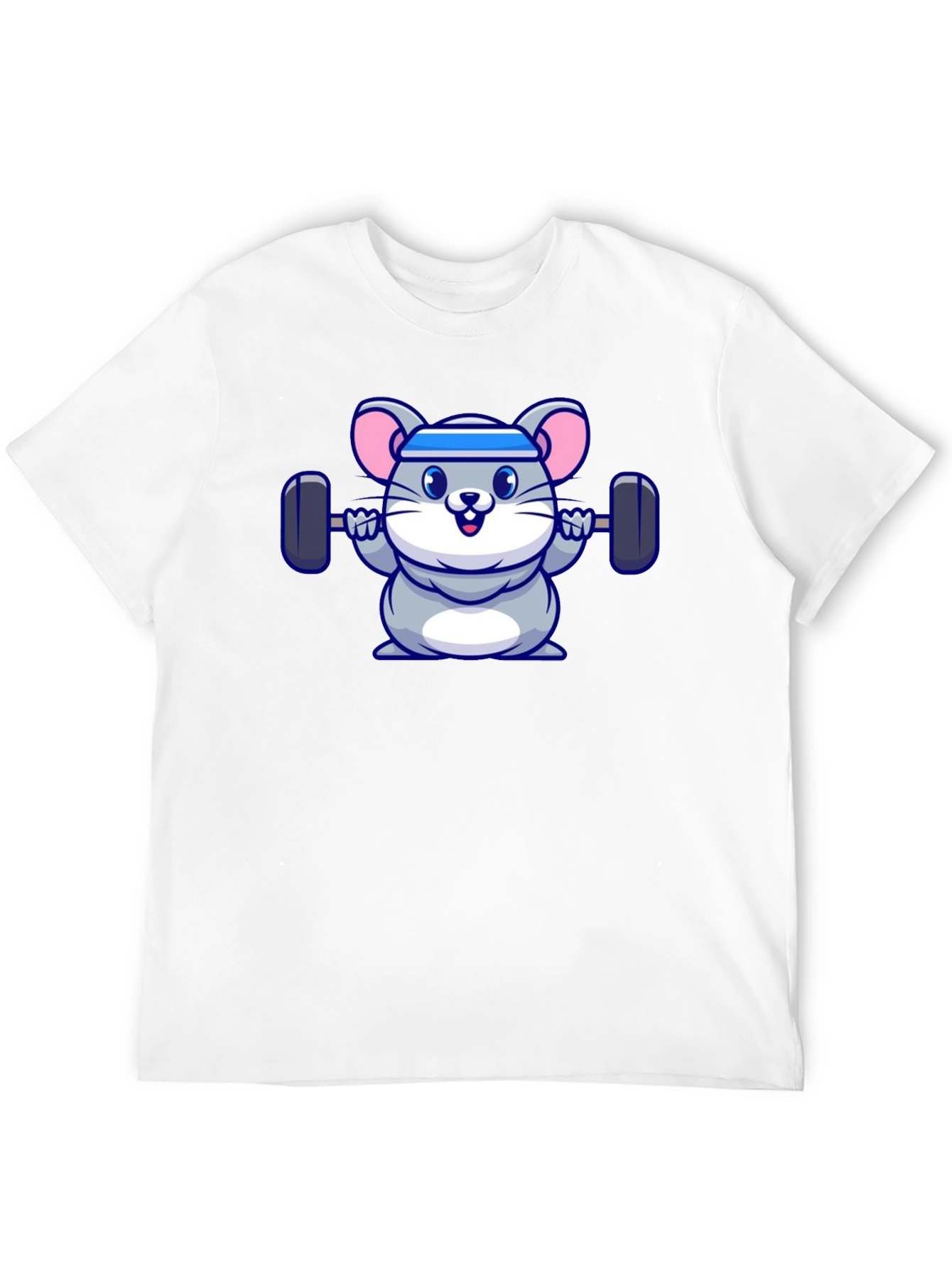 Workout Mouse Graphic Tee - Black Cotton