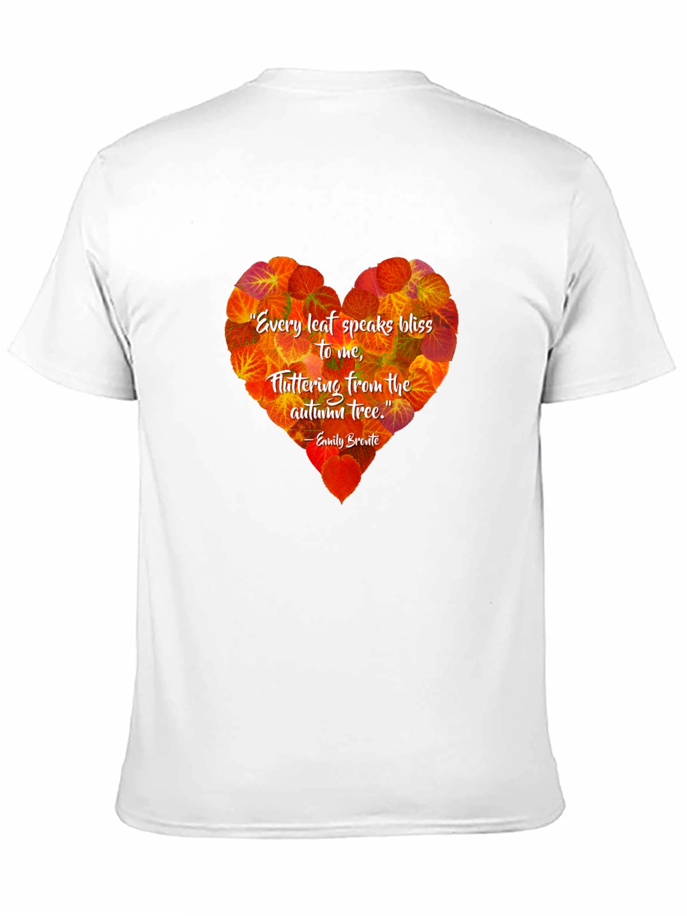 Autumn Leaf Heart T-Shirt - Emily Bronte Quote
