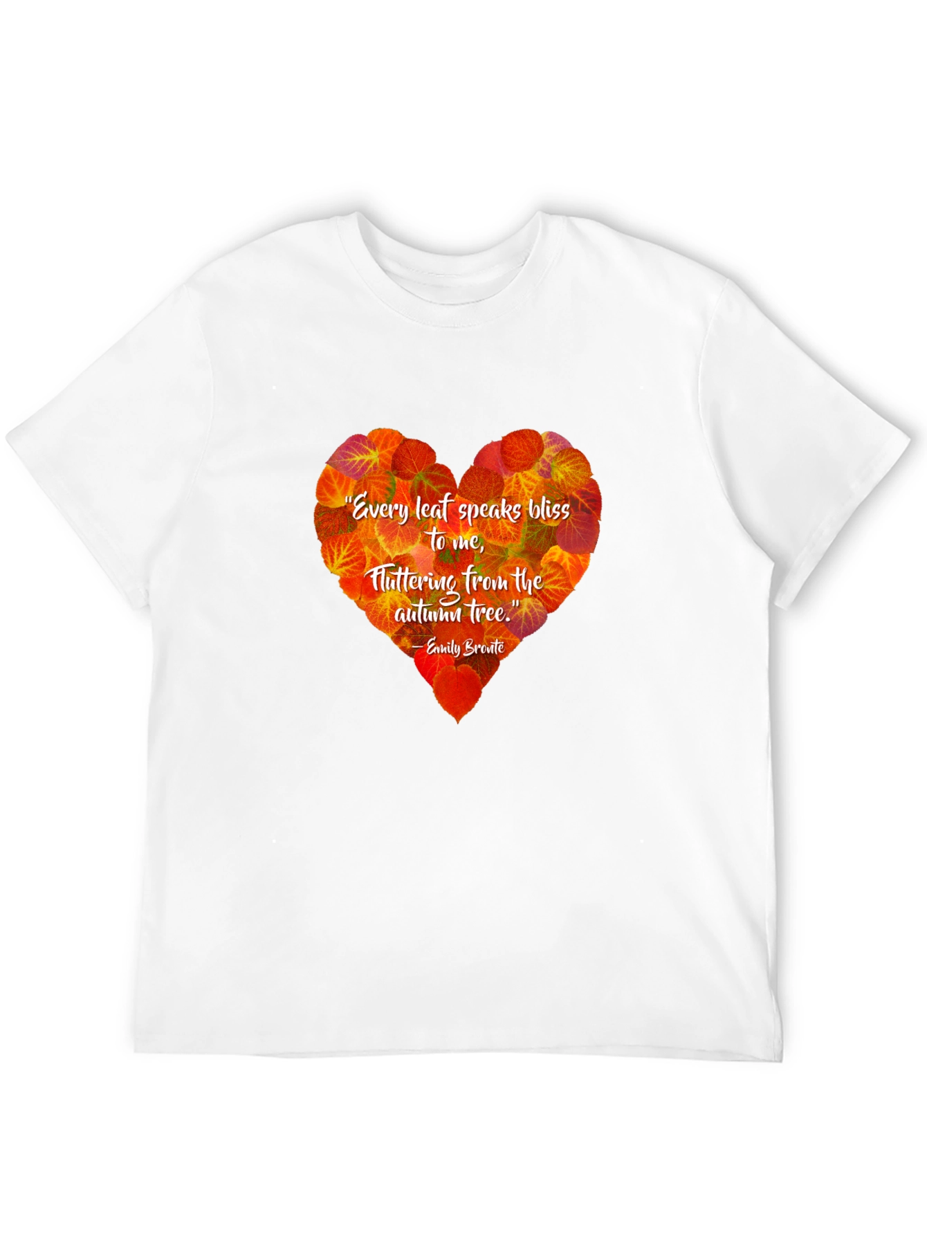 Autumn Leaf Heart T-Shirt - Emily Bronte Quote
