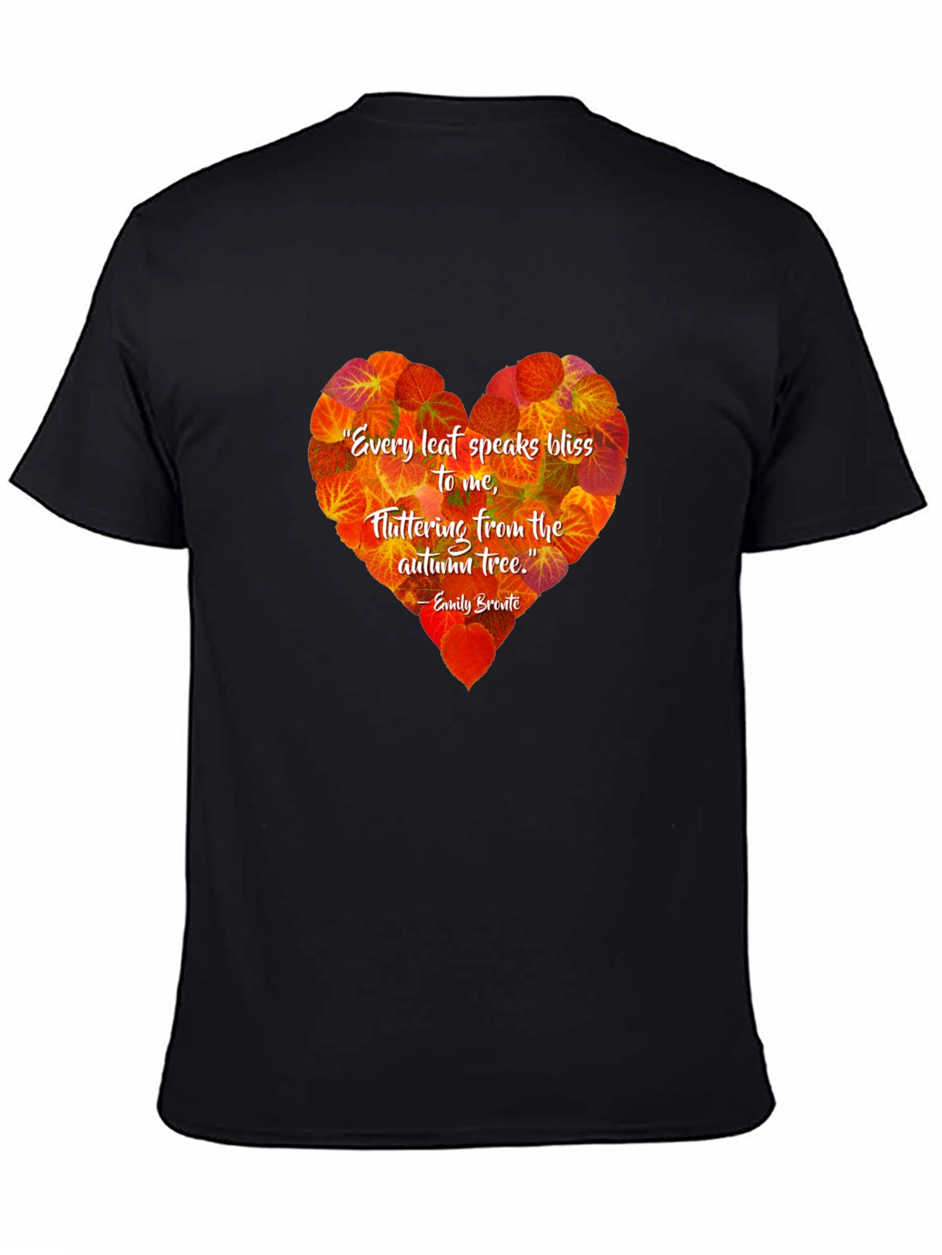 Autumn Leaf Heart T-Shirt - Emily Bronte Quote