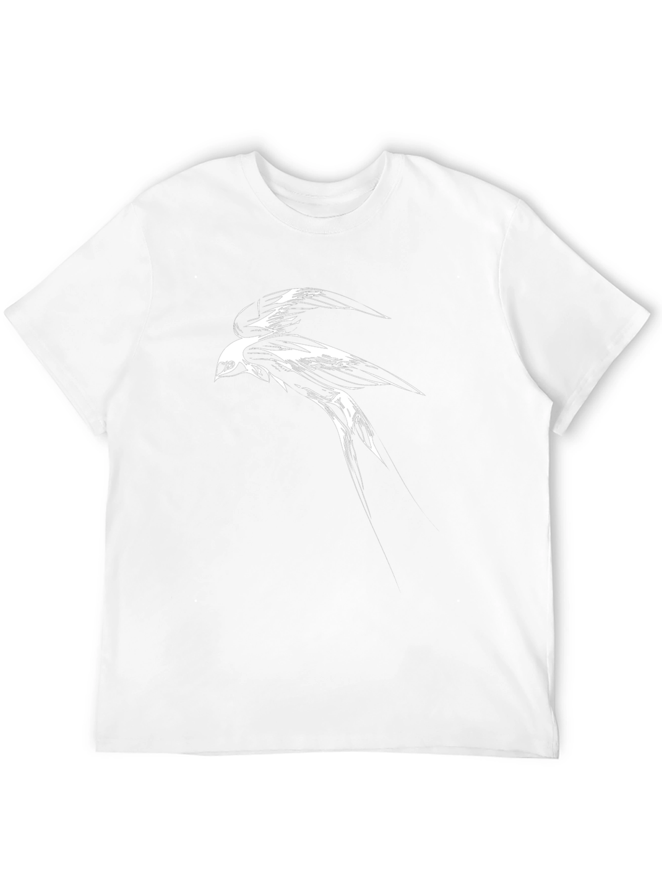 Black T-Shirt with Abstract Bird Graphic