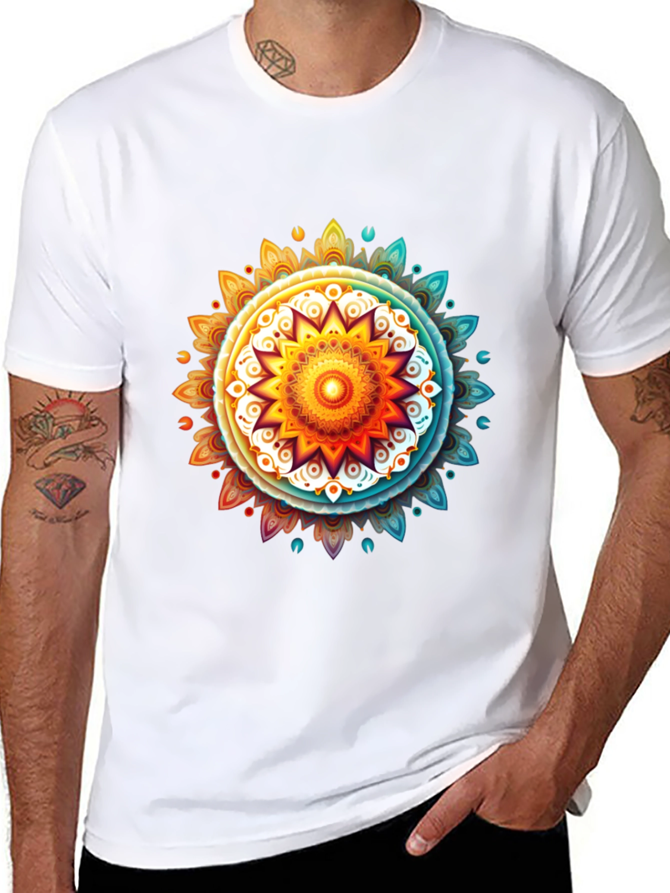 Vibrant Mandala Graphic Tee - Casual Comfort