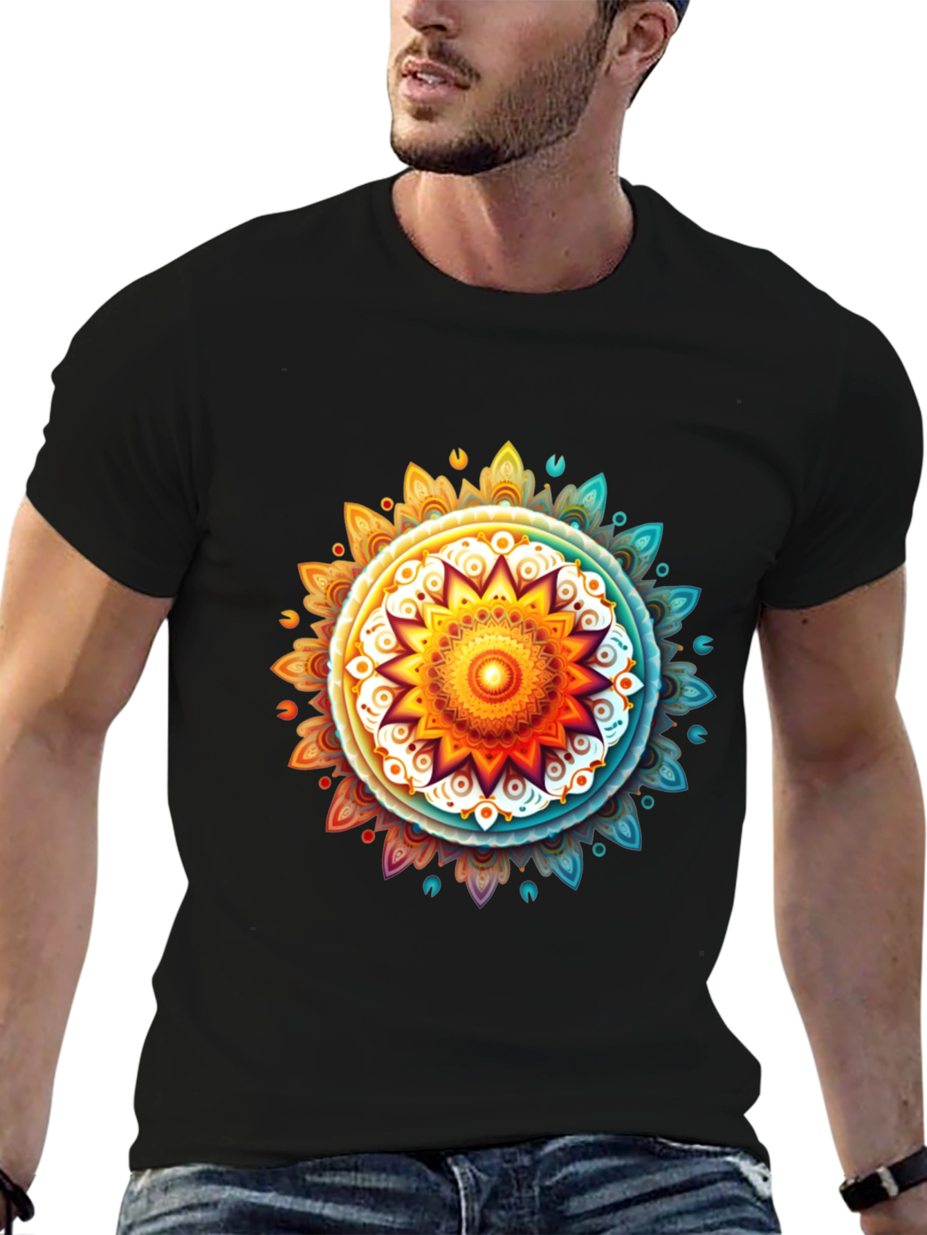 Vibrant Mandala Graphic Tee - Casual Comfort