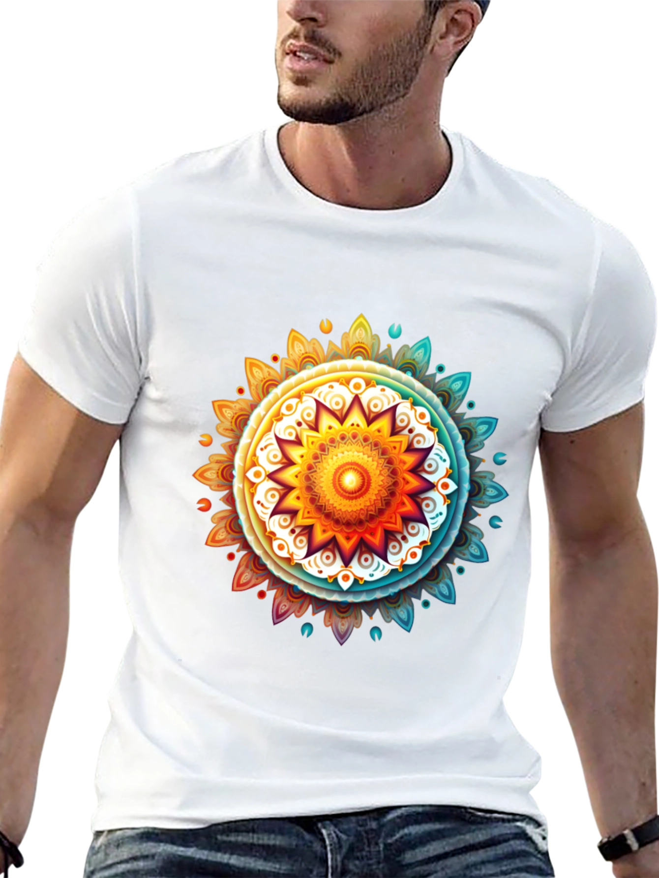 Vibrant Mandala Graphic Tee - Casual Comfort
