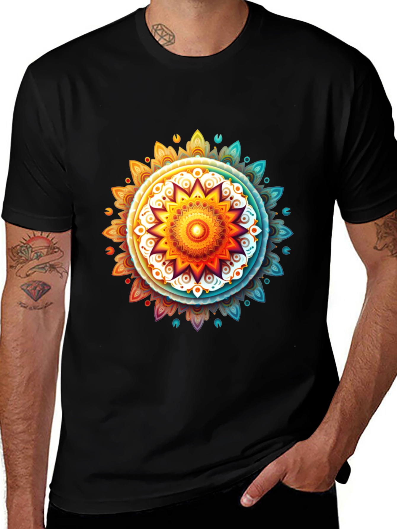 Vibrant Mandala Graphic Tee - Casual Comfort