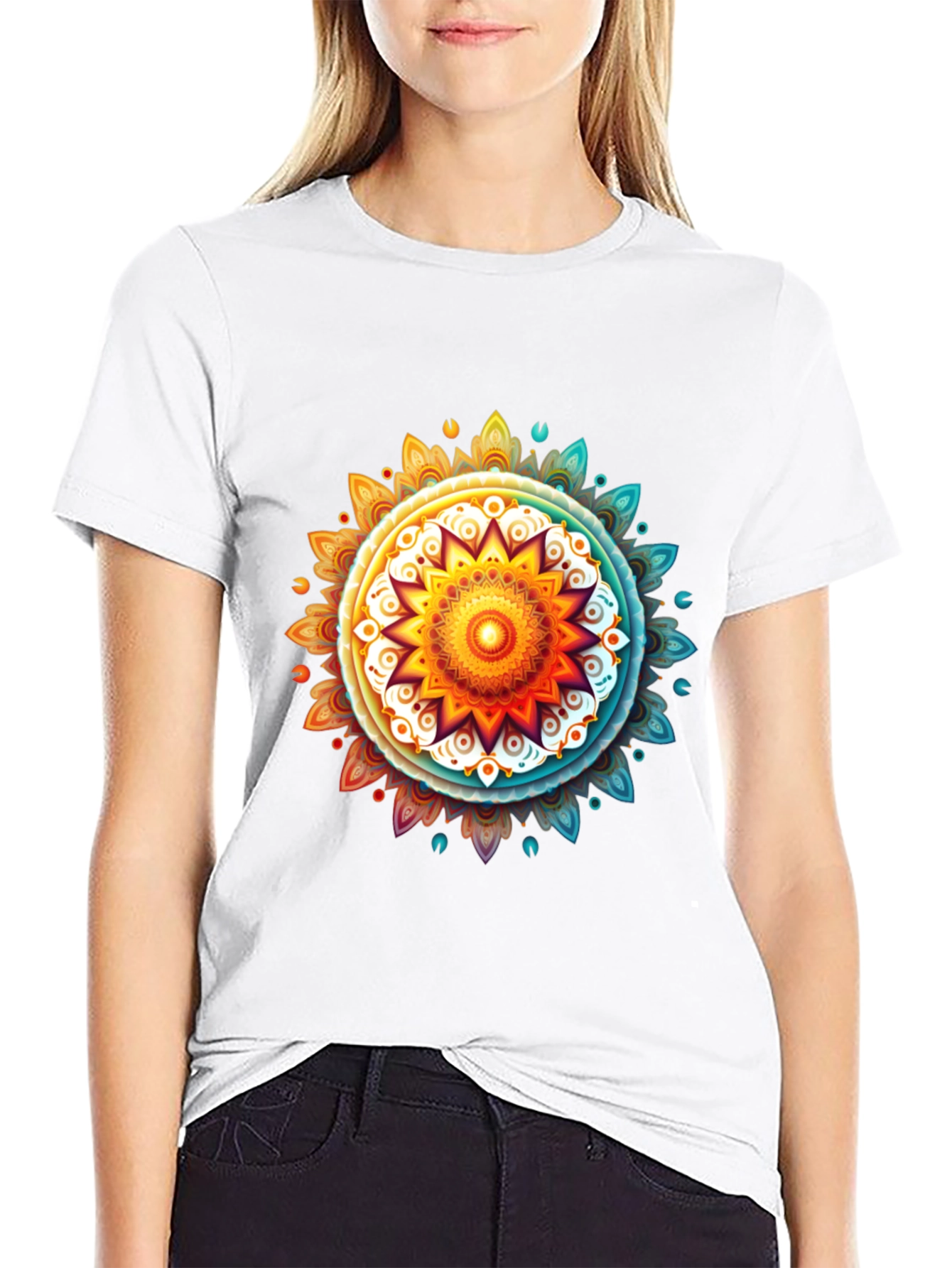 Vibrant Mandala Graphic Tee - Casual Comfort