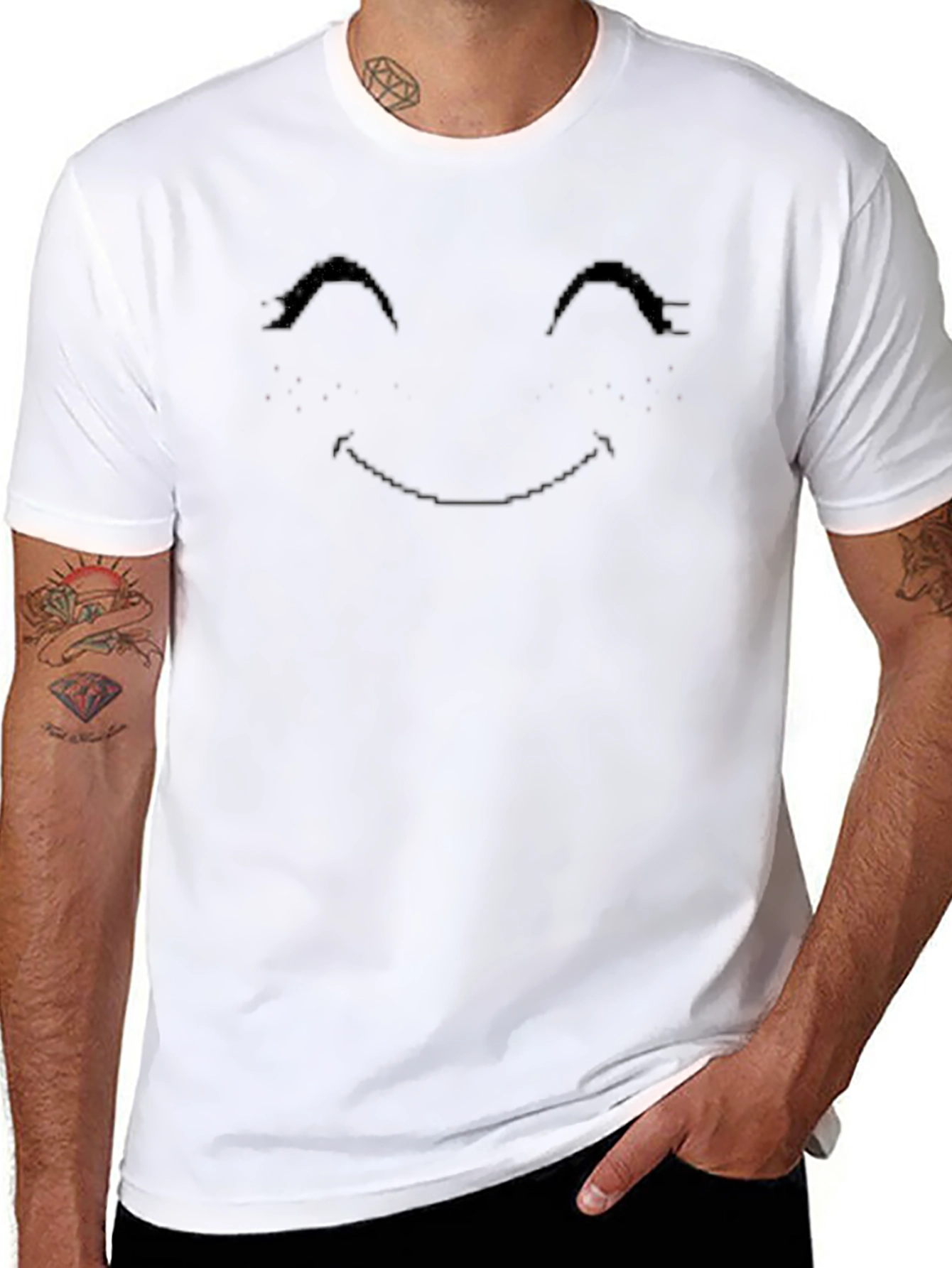 Smiley Face Mens Black T-Shirt
