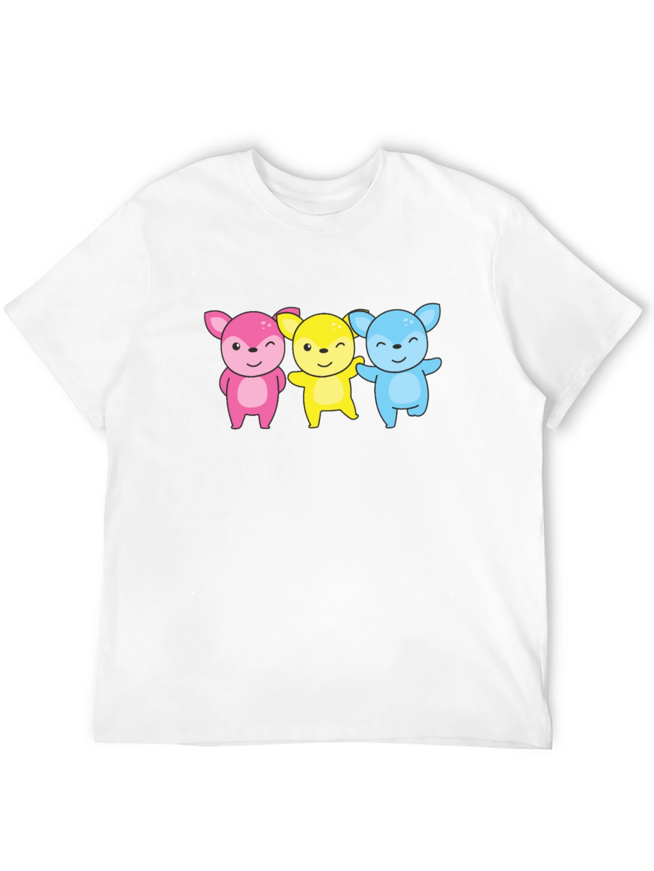 Cute Cartoon Animal Trio Graphic Tee