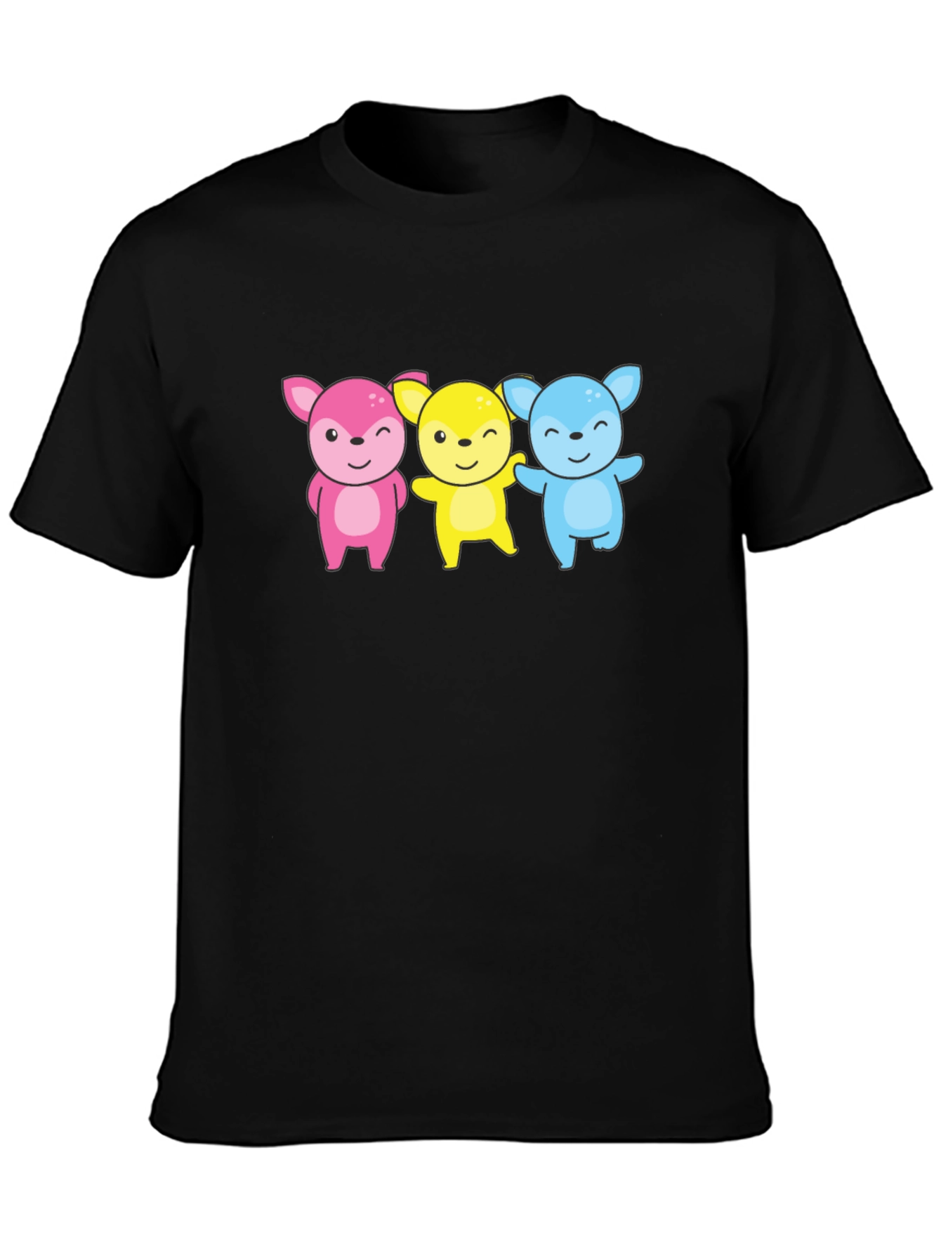 Cute Cartoon Animal Trio Graphic Tee