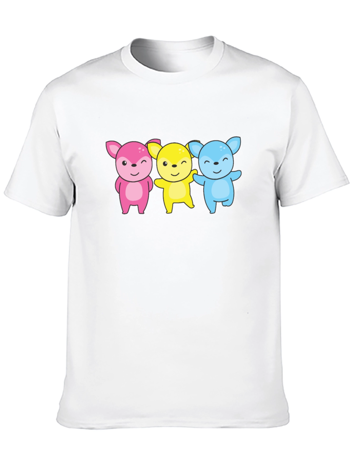 Cute Cartoon Animal Trio Graphic Tee