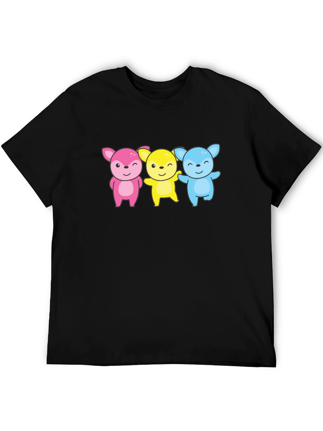 Cute Cartoon Animal Trio Graphic Tee