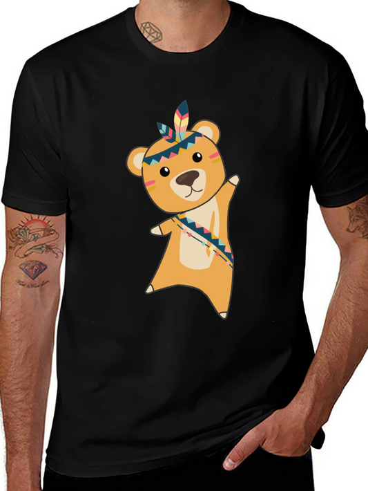 Bear Tee: Native American Inspired Cartoon Graphic