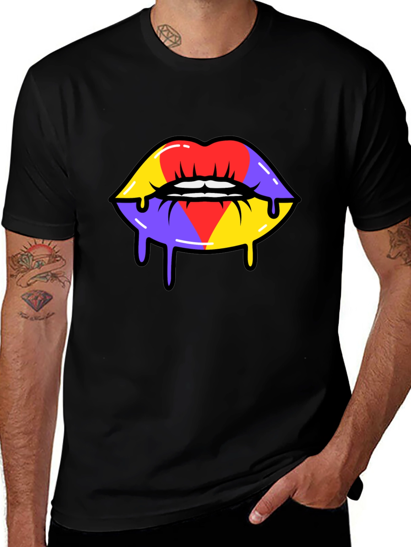 Bold Graphic Lips T-Shirt - Unique Street Style Tee