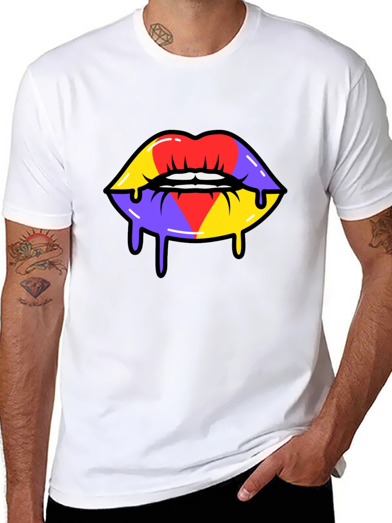 Bold Graphic Lips T-Shirt - Unique Street Style Tee
