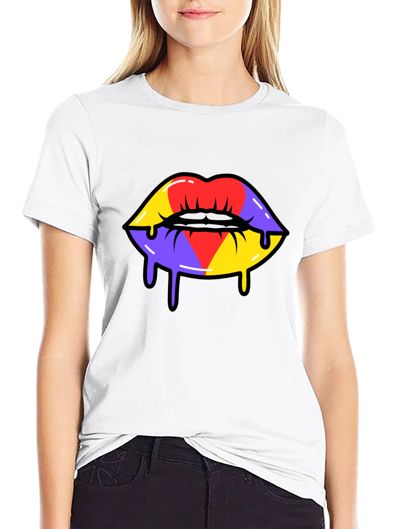 Bold Graphic Lips T-Shirt - Unique Street Style Tee