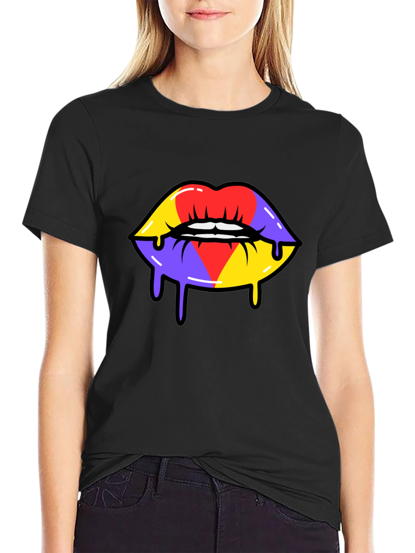 Bold Graphic Lips T-Shirt - Unique Street Style Tee