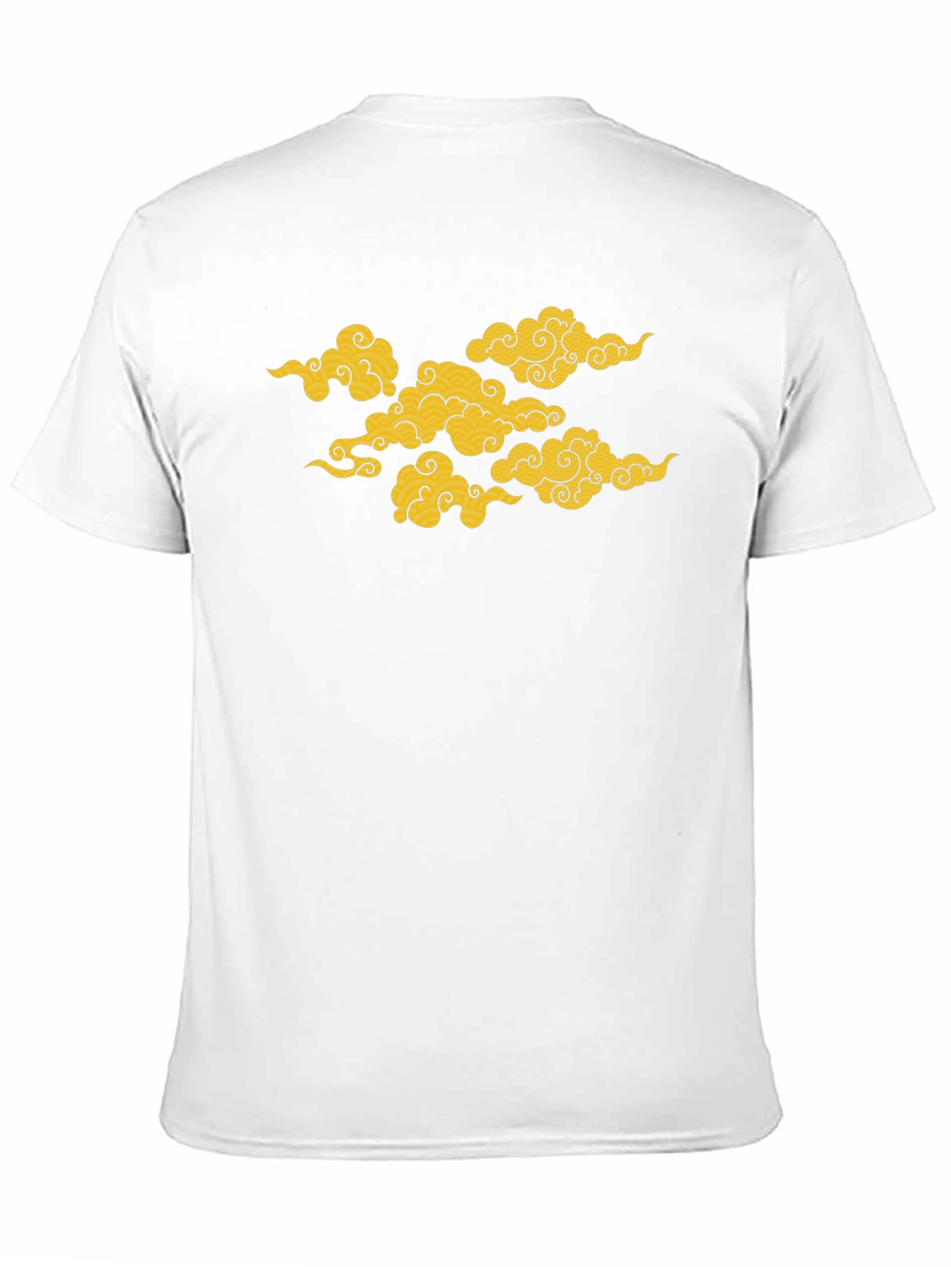 Black T-Shirt with Golden Cloud Design