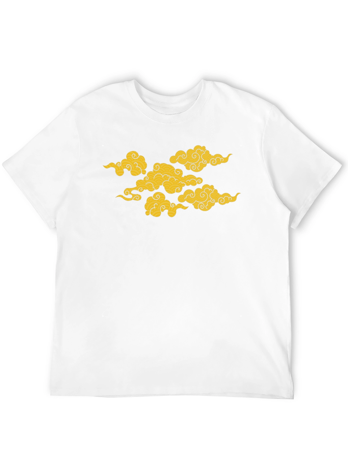 Black T-Shirt with Golden Cloud Design