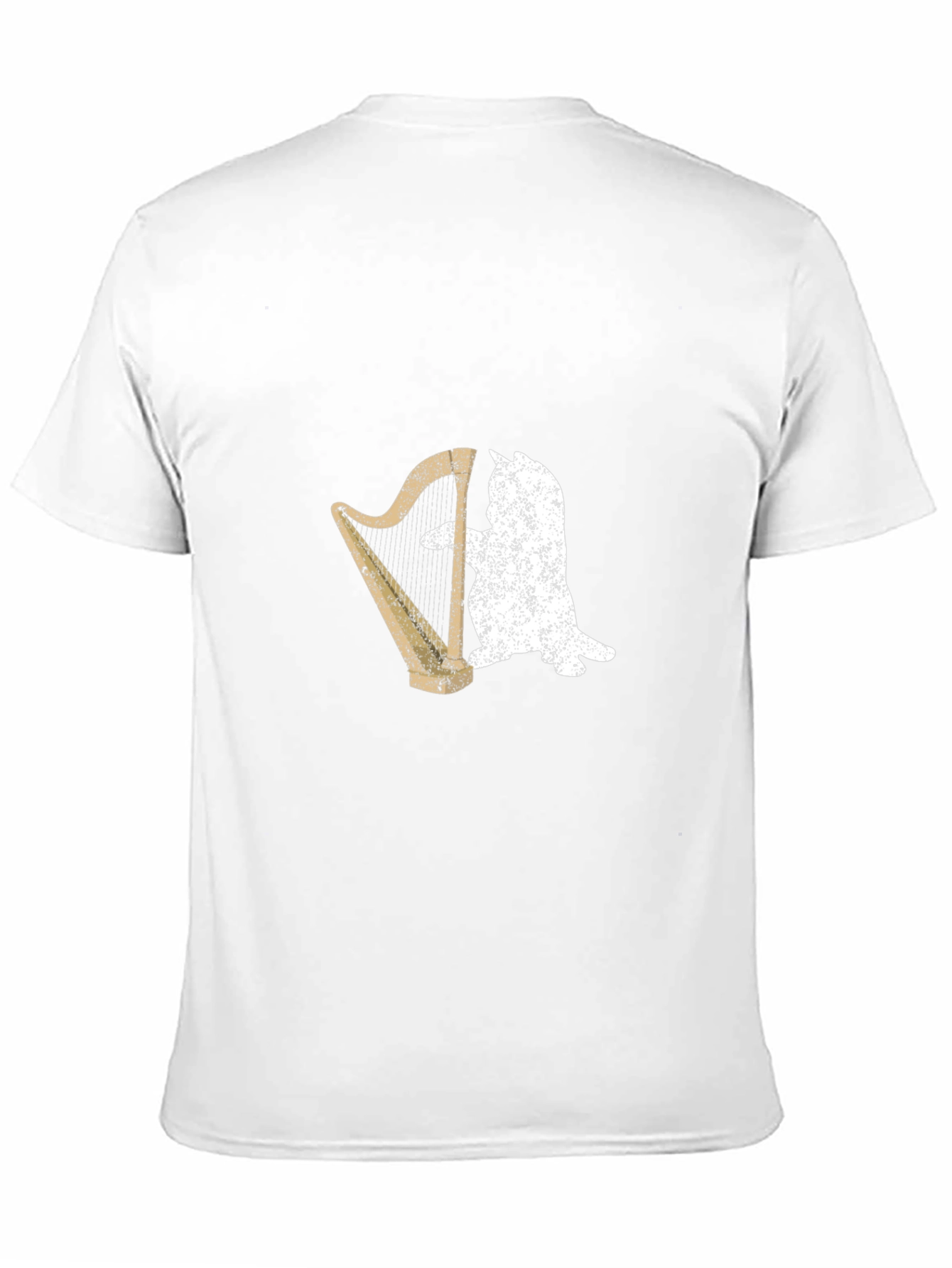 Cat Playing Harp Graphic T-Shirt