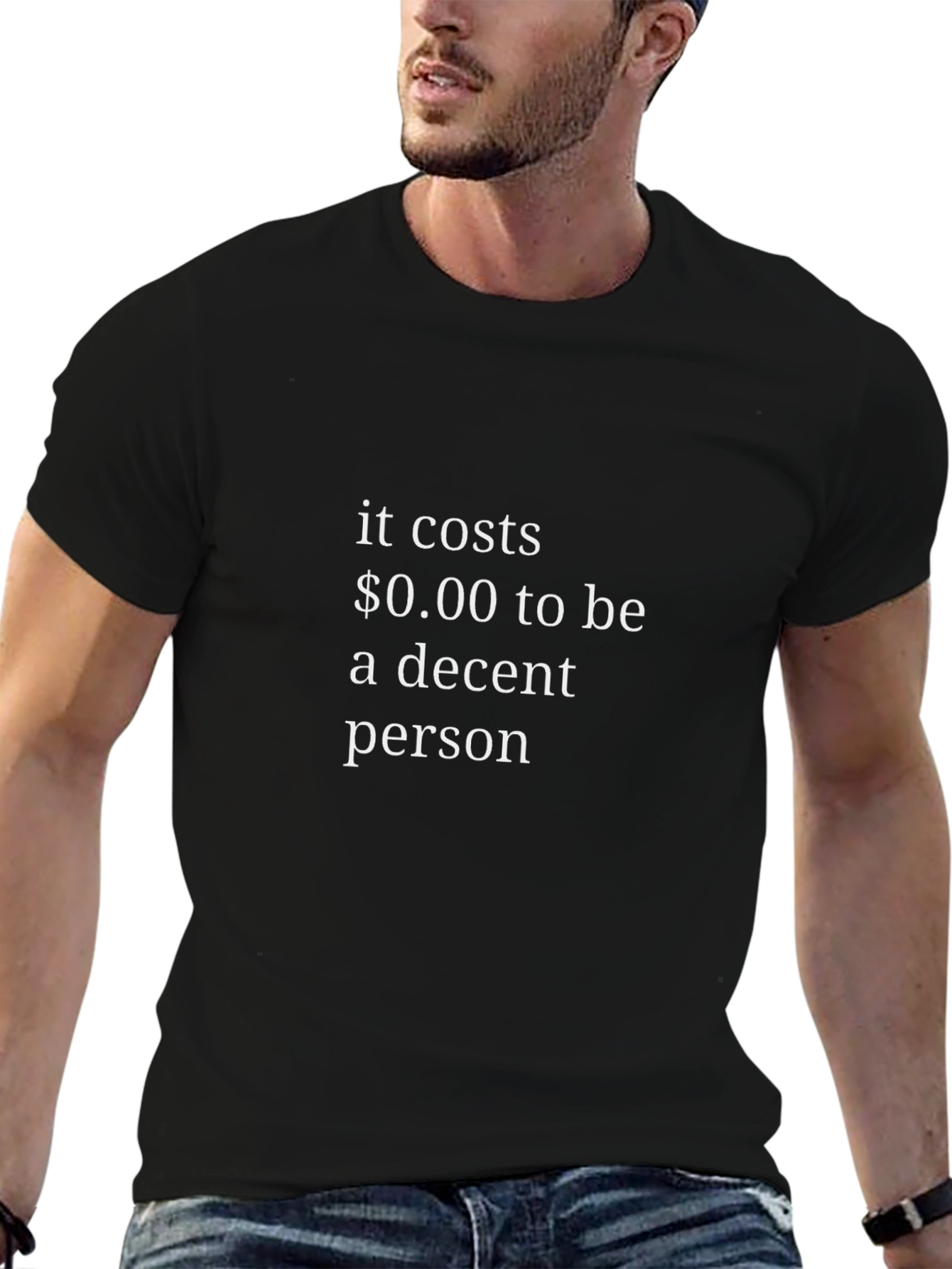 Decent Person T-Shirt - Black Crew Neck