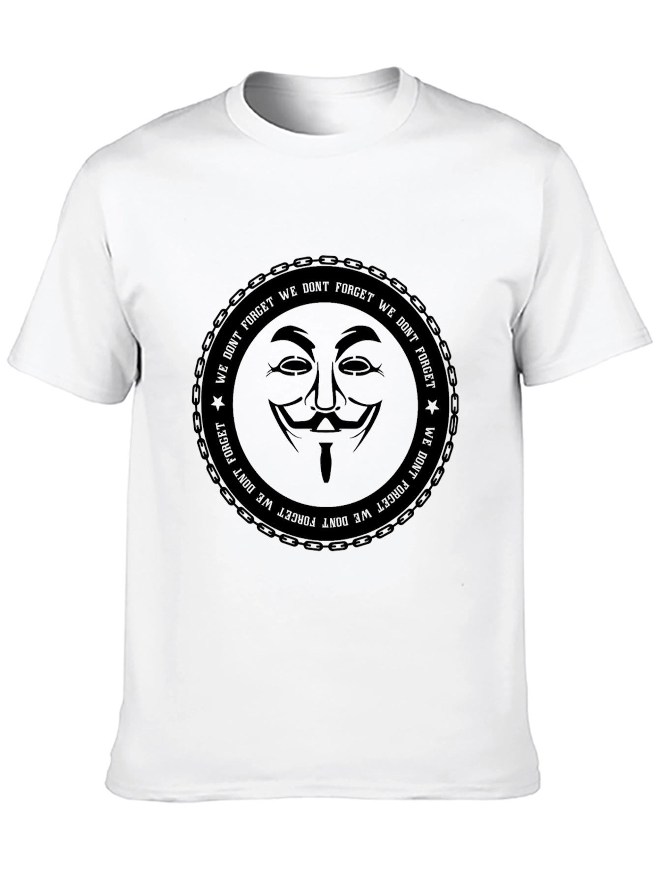 Anonymous Mask Graphic Print Black T-Shirt