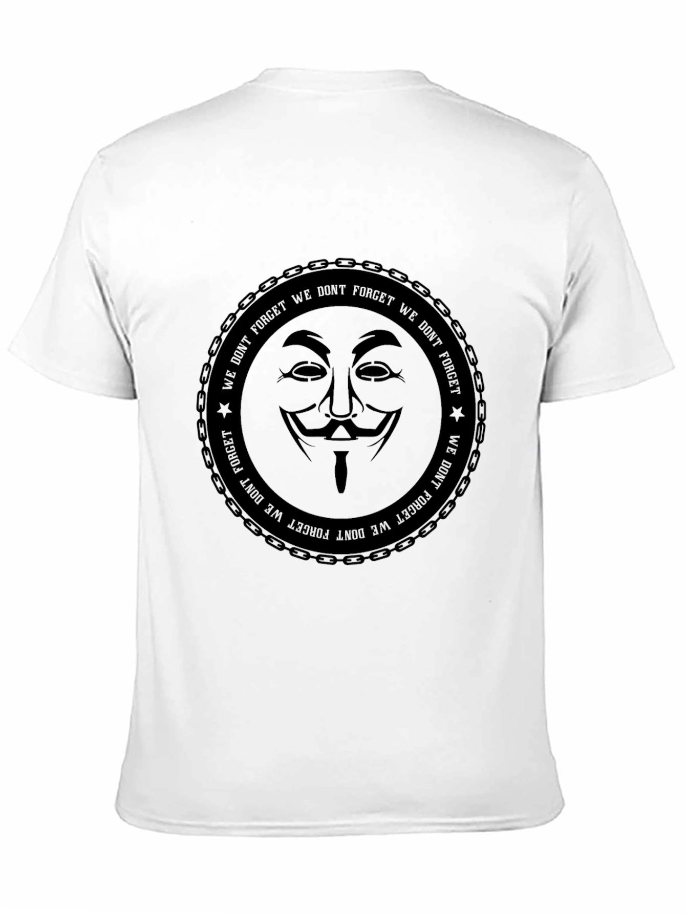Anonymous Mask Graphic Print Black T-Shirt