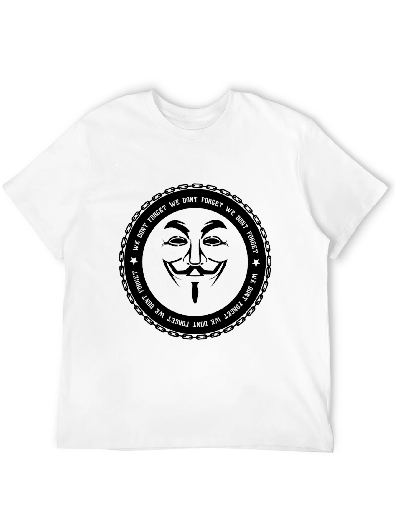 Anonymous Mask Graphic Print Black T-Shirt