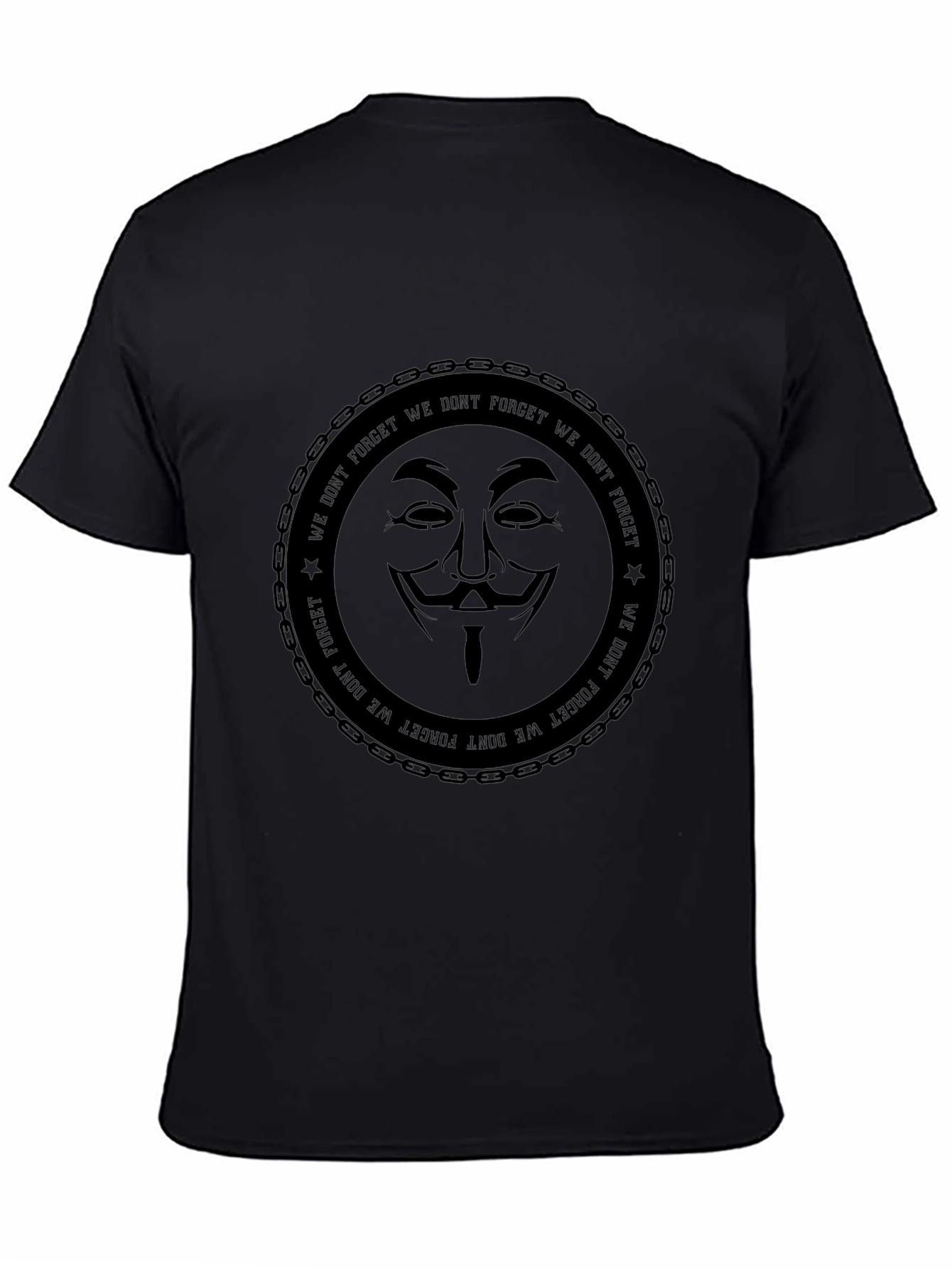 Anonymous Mask Graphic Print Black T-Shirt