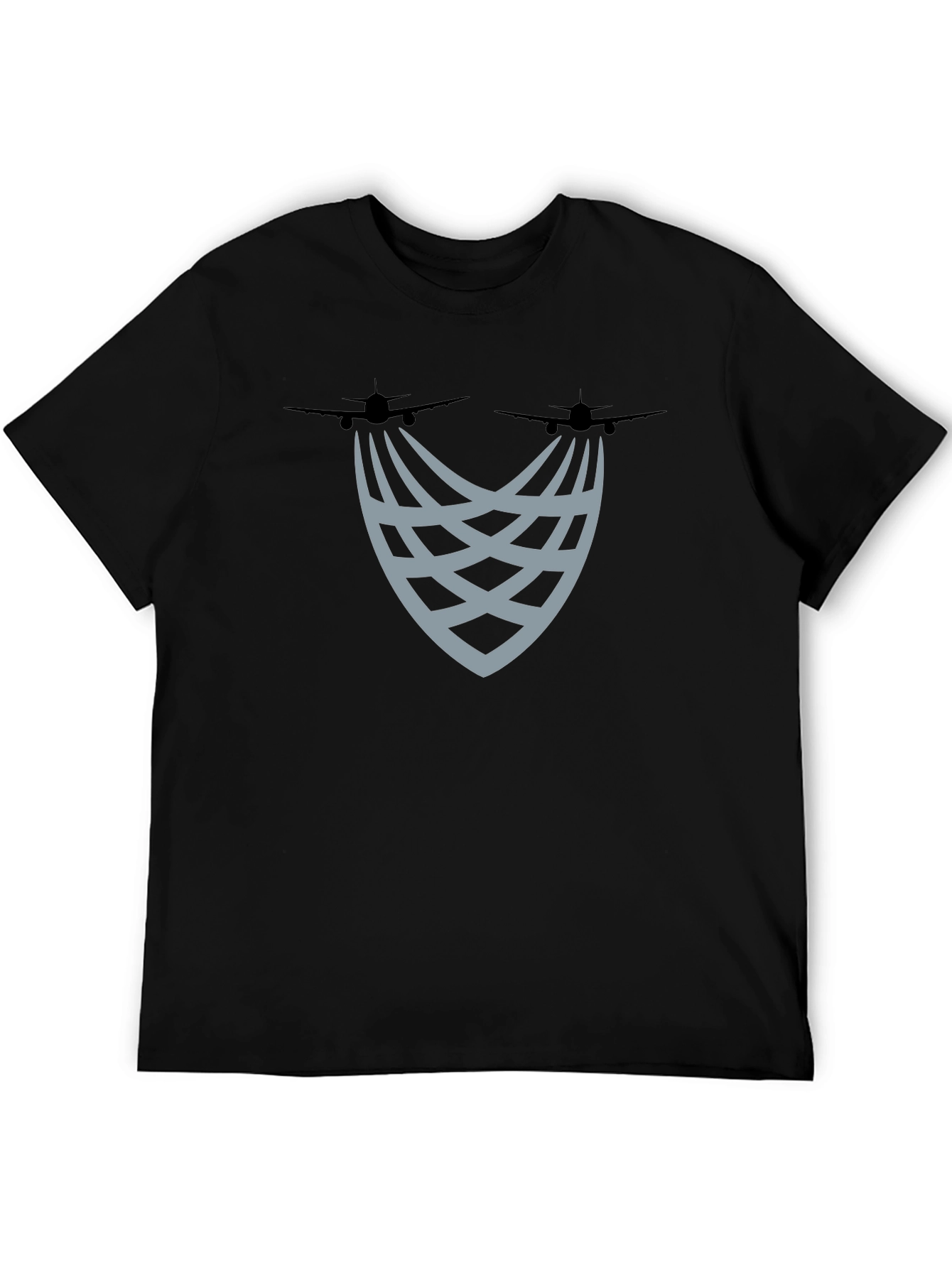 Aviation Trails Graphic Tee - Stylish Black T-Shirt