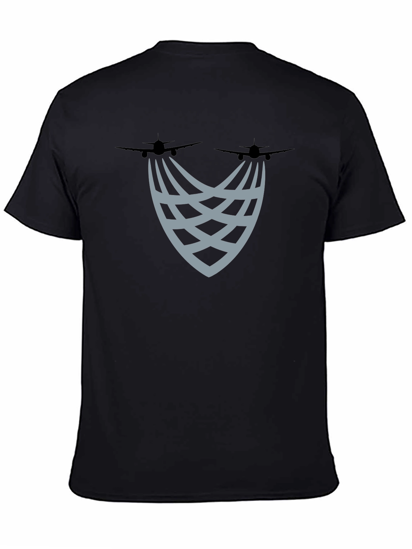 Aviation Trails Graphic Tee - Stylish Black T-Shirt