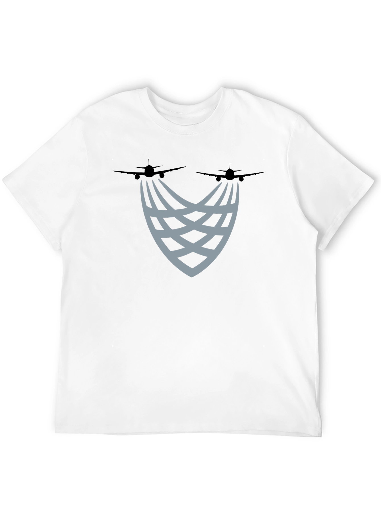 Aviation Trails Graphic Tee - Stylish Black T-Shirt