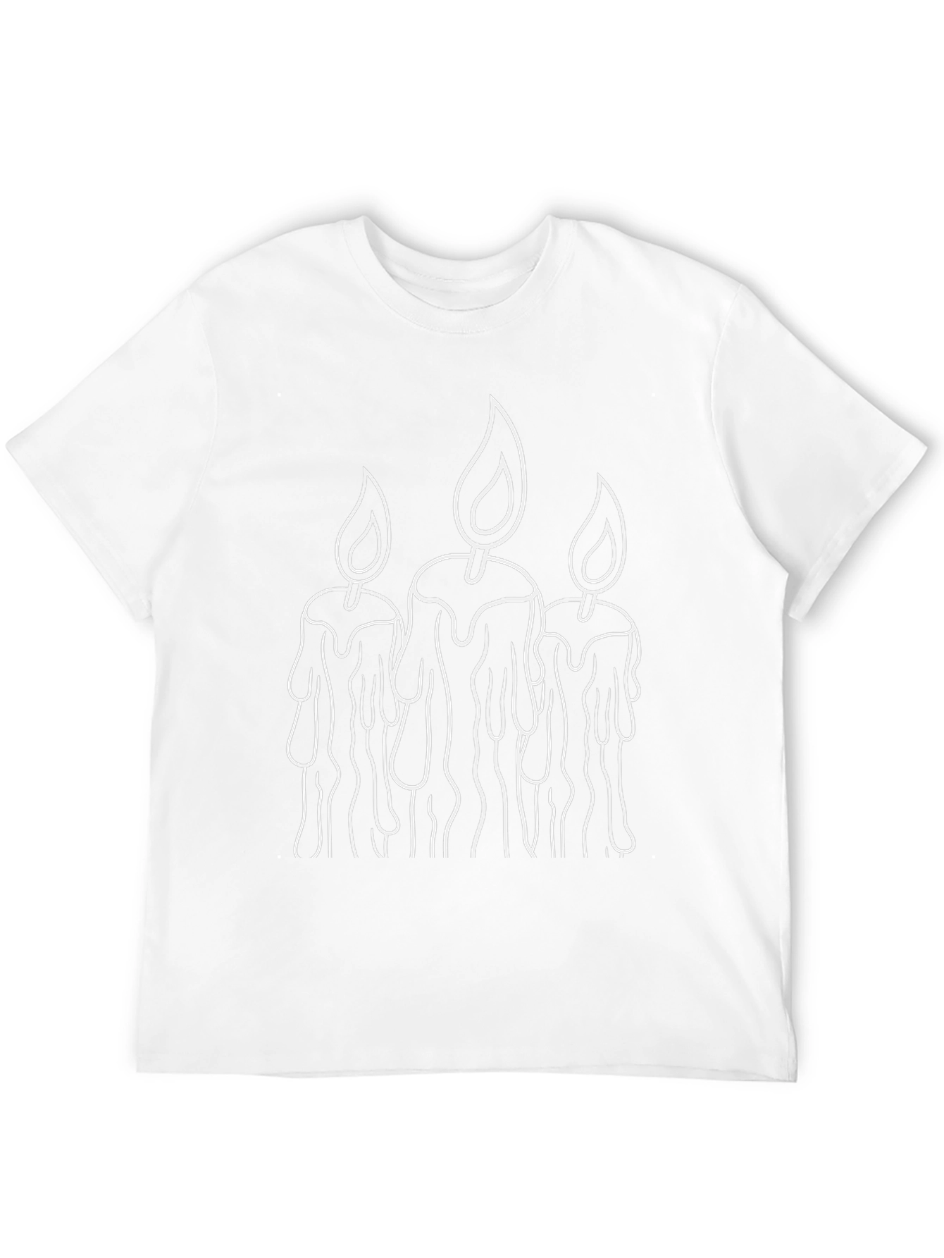 Candle Graphic Tee - Black Cotton Casual Wear