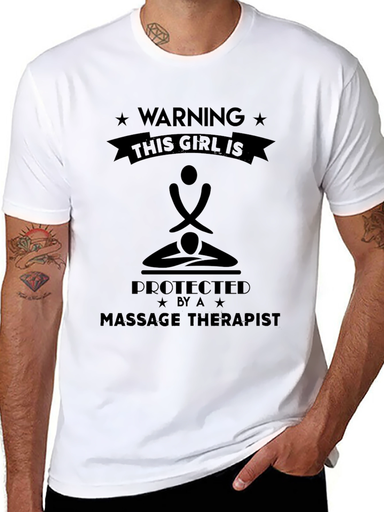 Warning Massage Therapist Protected Girl T-Shirt