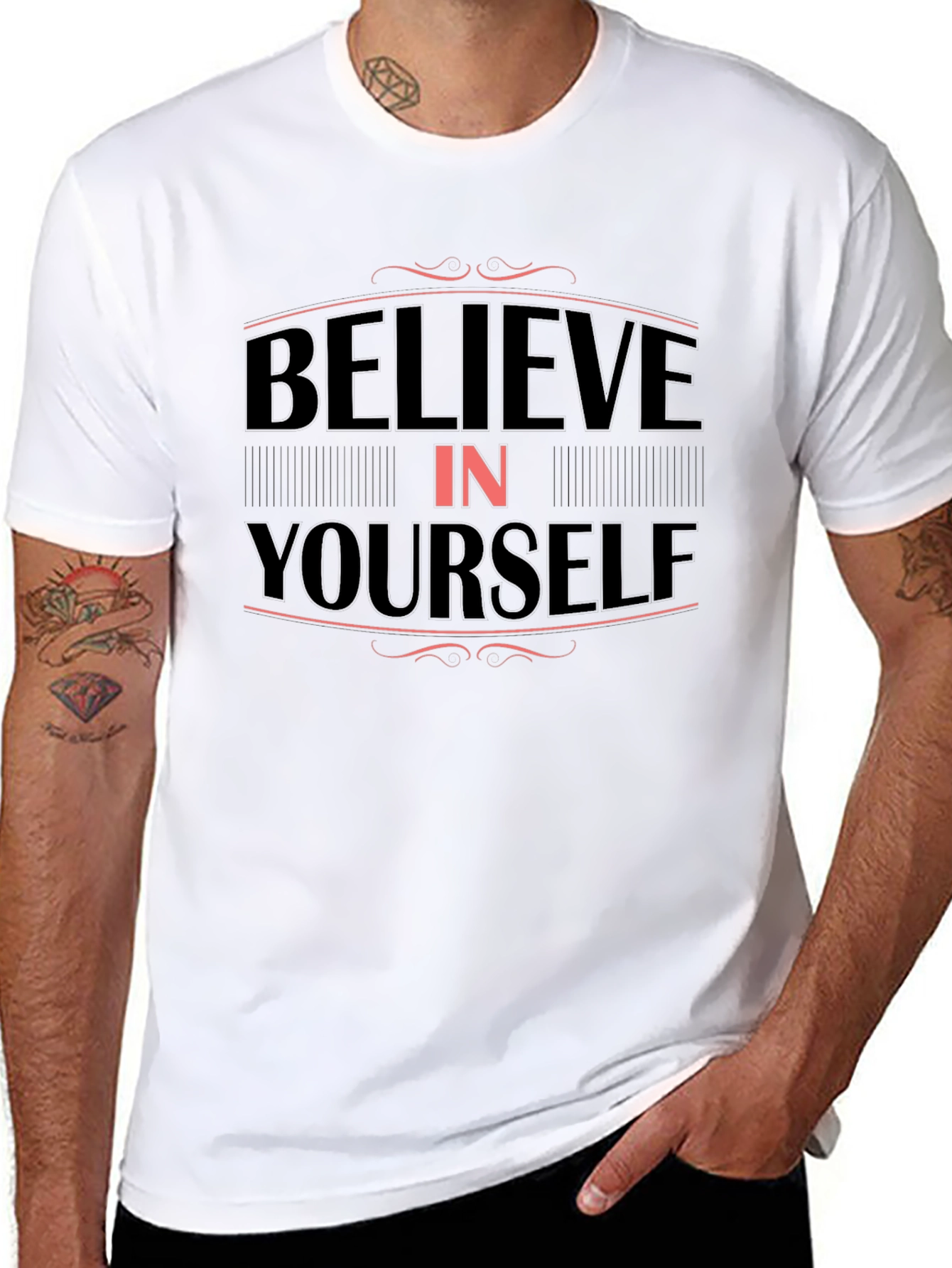 Believe In Yourself Graphic Tee - Mens Black T-Shirt