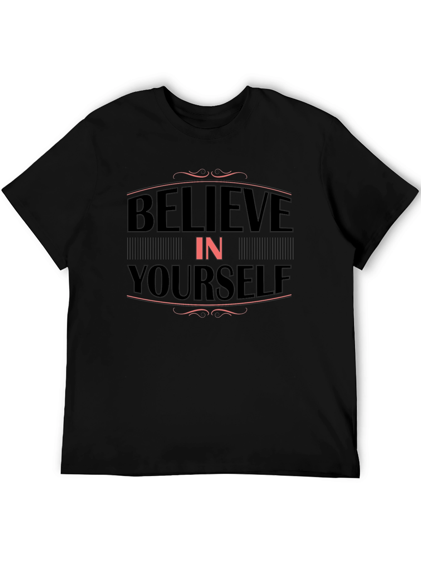 Believe In Yourself Graphic Tee - Mens Black T-Shirt