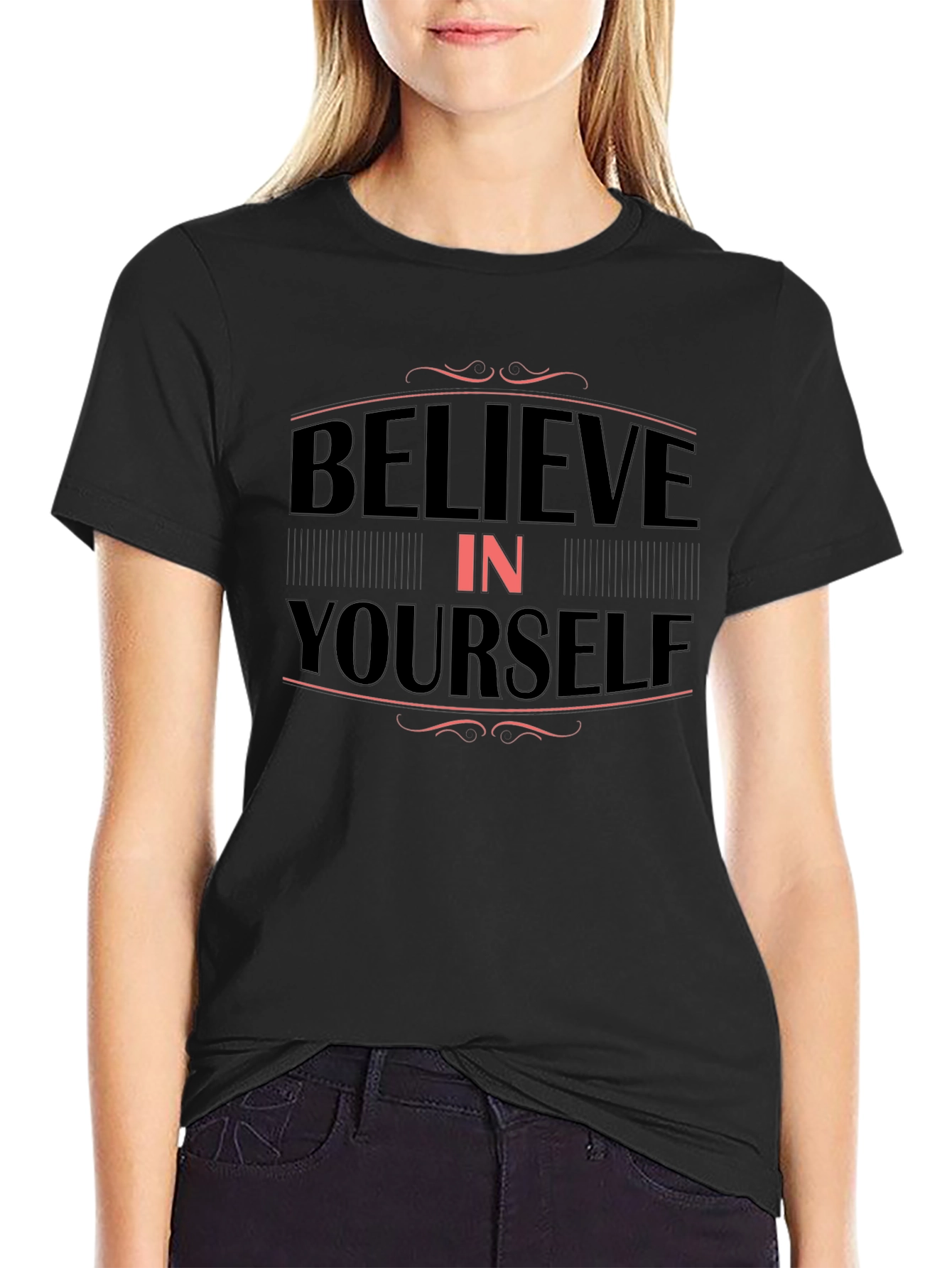 Believe In Yourself Graphic Tee - Mens Black T-Shirt